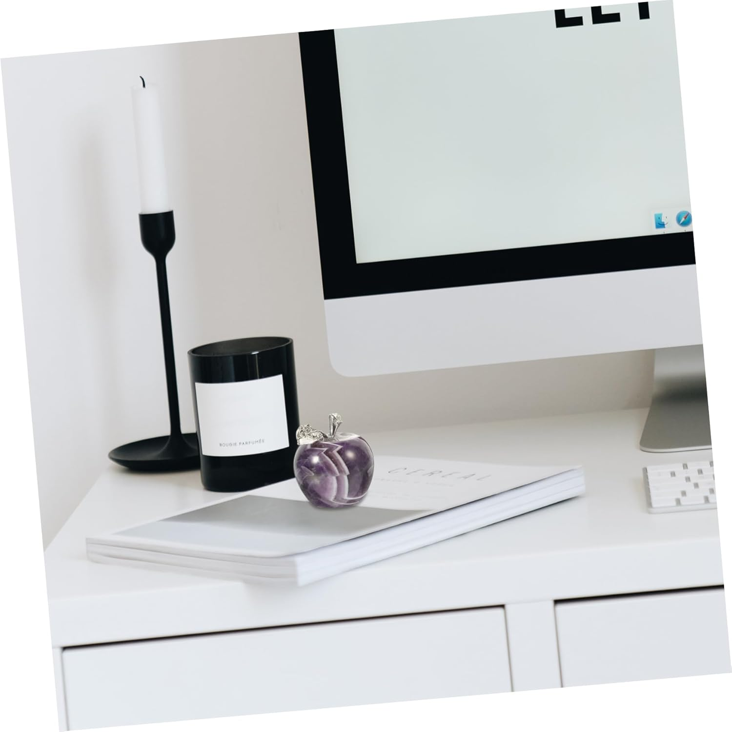 Crystal Fruit Ornament for Home Decor Desktop Adornment Crafted from Natural Stone for Christmas Table Decorations and Centerpieces