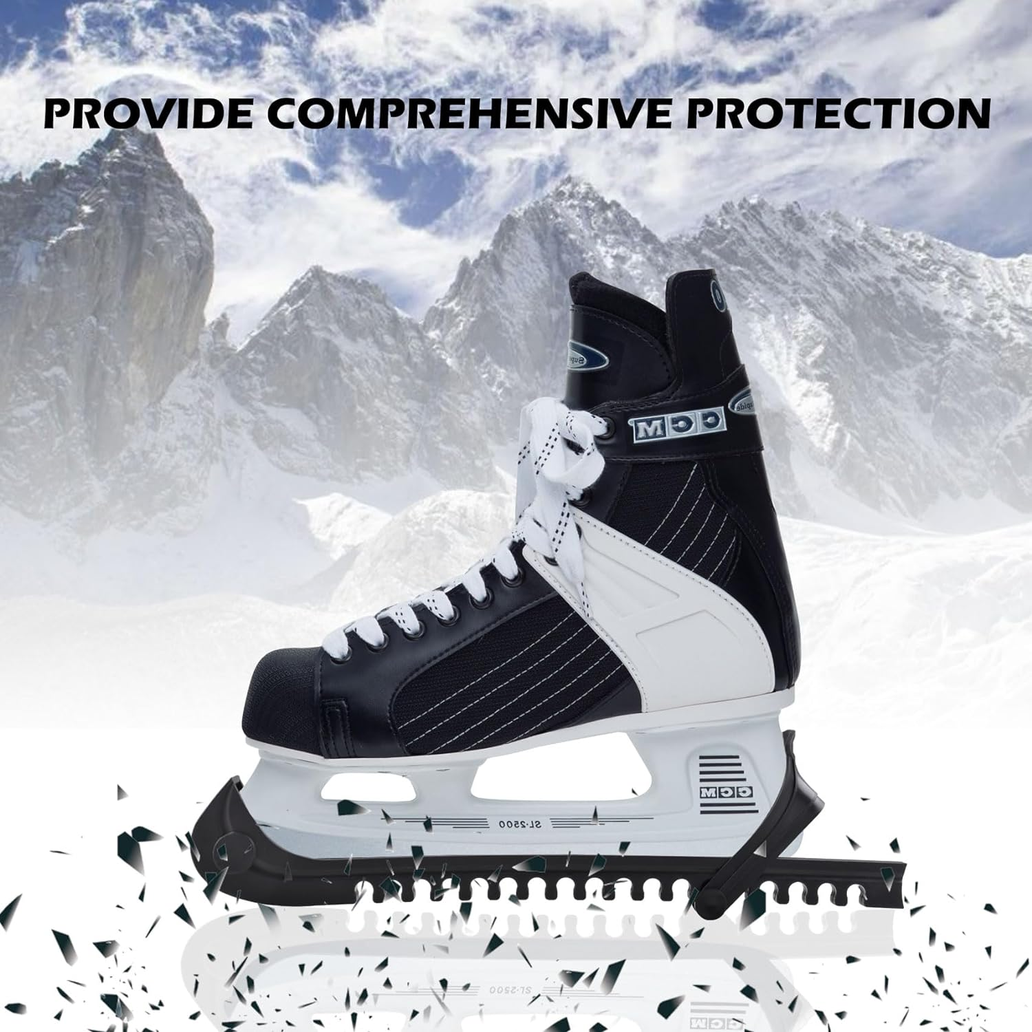 Ice Skate Guards, Hockey Skate Guards, Figure Skate Blade Guards, Hockey Stick Blade Protector for Ice Skating Shoes, Ice Hockey Skates Blade Covers, Ice Skating Accessories for Kids Adults image number 2