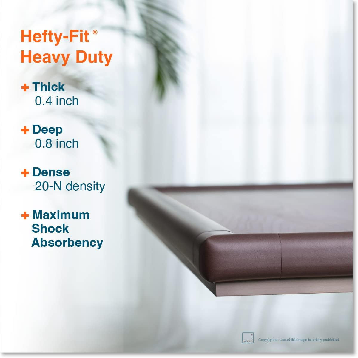 Roving Cove Heftyfit Corner Protector for Baby (16 Large Corners), Heavy-Duty Soft Rubber Foam Furniture Corner Bumper Guards, 3M Adhesive Pre-Taped, Coffee Brown image number 1