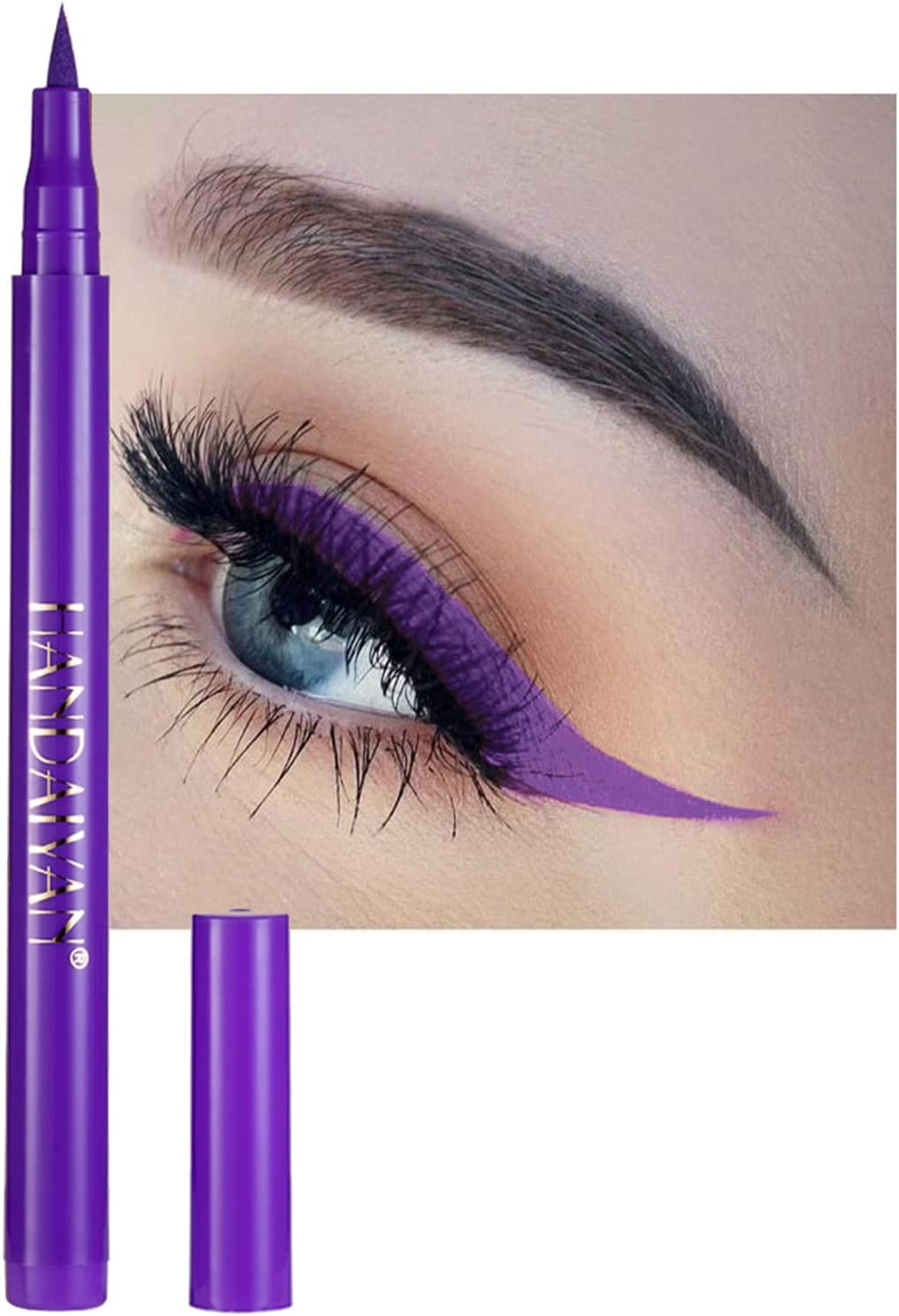 Coloured Eyeliner, Purple Eyeliner, Waterproof Liquid Eyeliner All Day Long-Lasting Eye Liners, Colourful Eyeliner for Eye Makeup Tools, Purple
