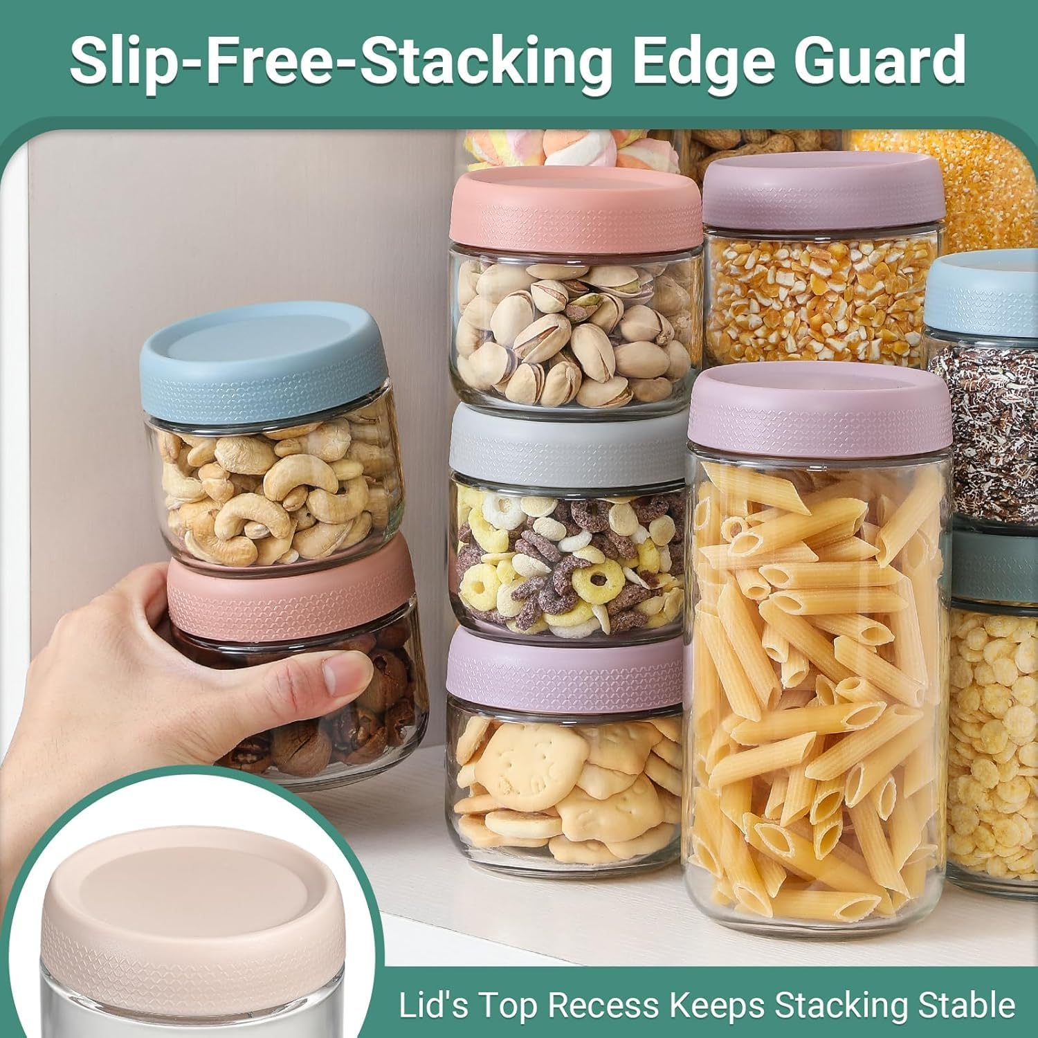 Small Glass Jars for Overnight Oats Salad Yogurt Pudding Cereal Candy Snacks Storage Containers Meal Prep Mason Jar with Airtight Lids,6 Pack image number 5