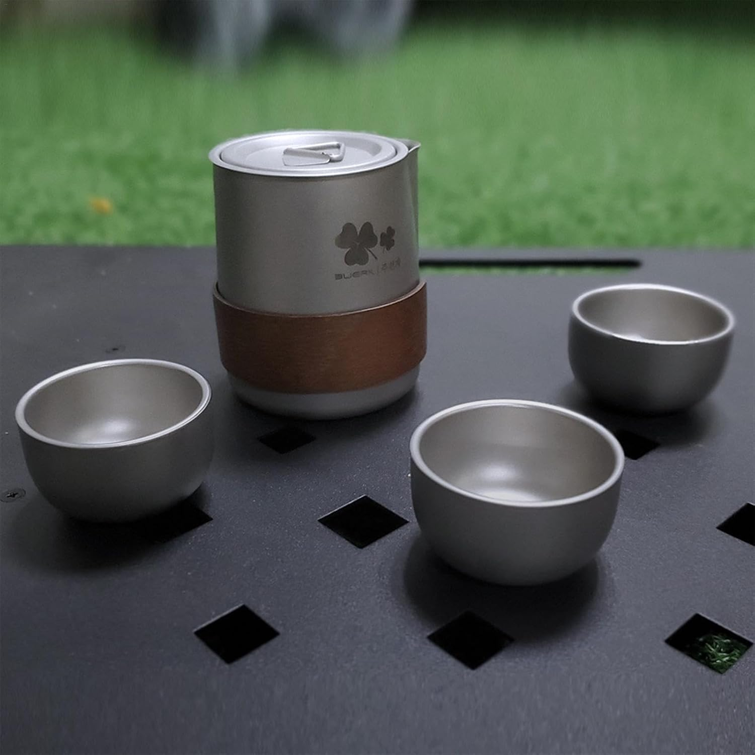 Stainless Steel Kettle Kit | Outdoor Camping Kettle | Handle Teapot, Large Diameter Camping Cookware Set Suitable and for Travel, Backpacking, Hiking, and Picnic image number 2