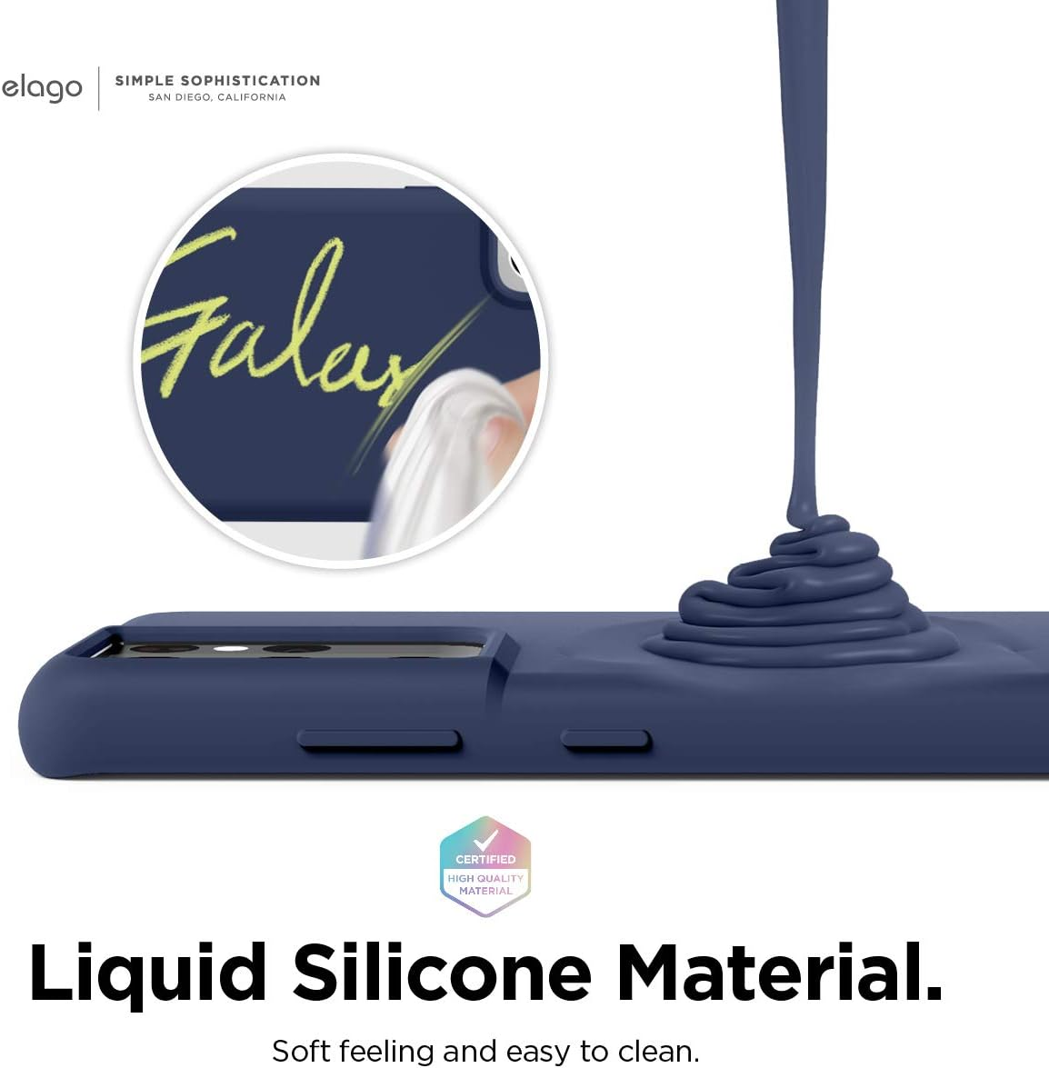 Elago Silicone Case Compatible with Galaxy S21 Ultra Case Cover - Premium Liquid Silicone, Raised Lip (Screen & Camera Protection), 3 Layer Structure, Full Body Protection (Jean Indigo) image number 6