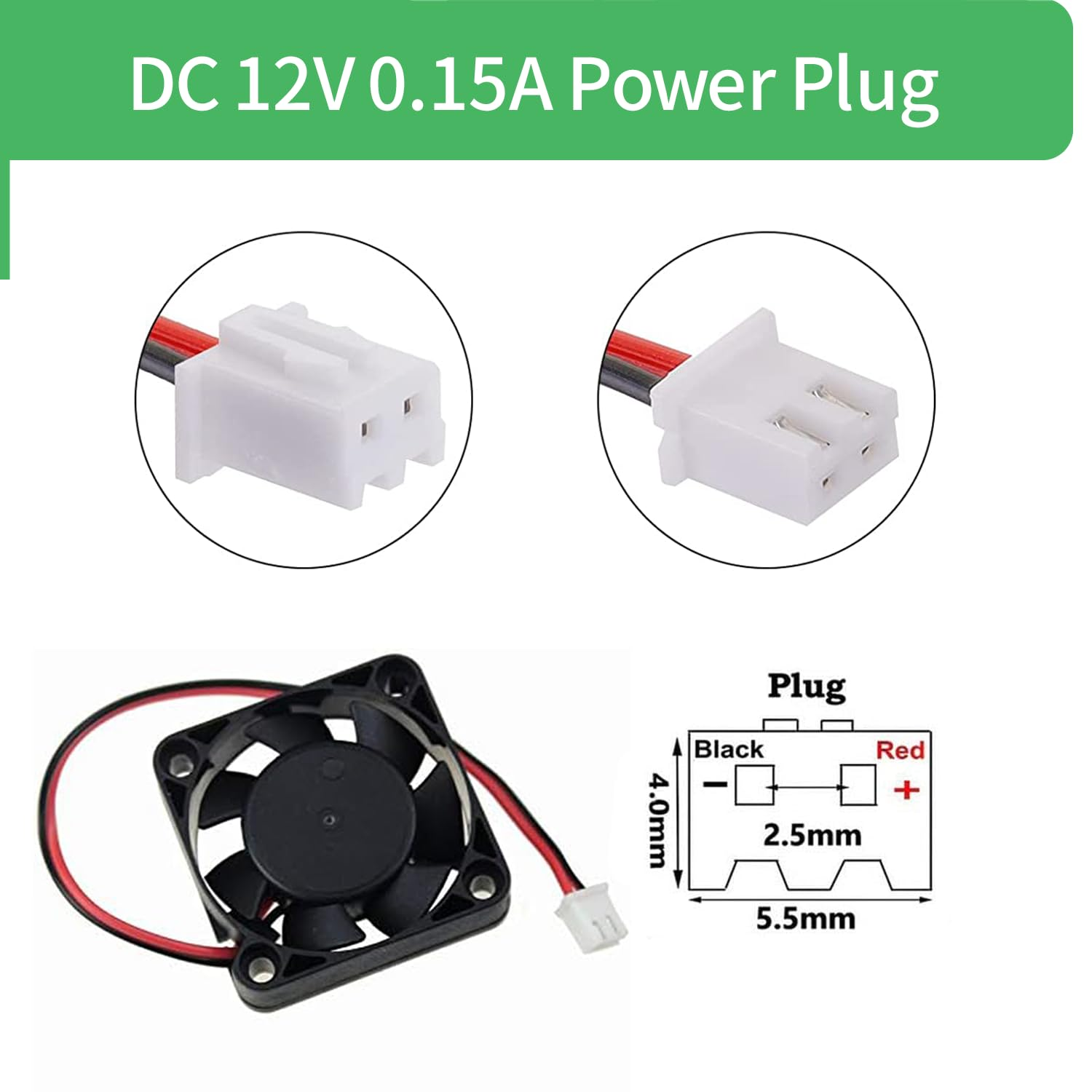 2Packs 40Mm X 40Mm X 10Mm 4010 12V 0.15A Brushless DC Cooling Fan 2Pin image number 6