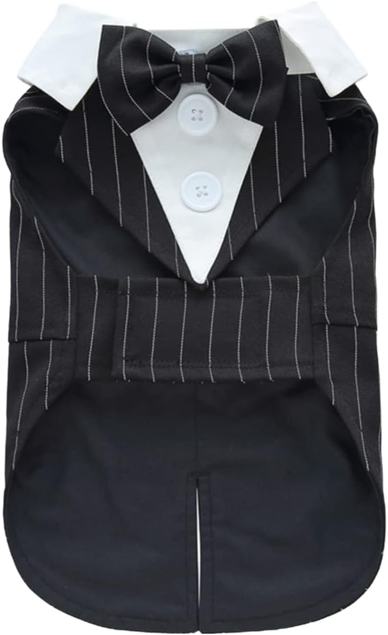 Mipcase PET Tuxedo Suit Formal Dog Bowtie Wear-Resistant Puppy Wedding Attire Washable Party Dress up Clothes Comfortable Polyester Scarf image number 5