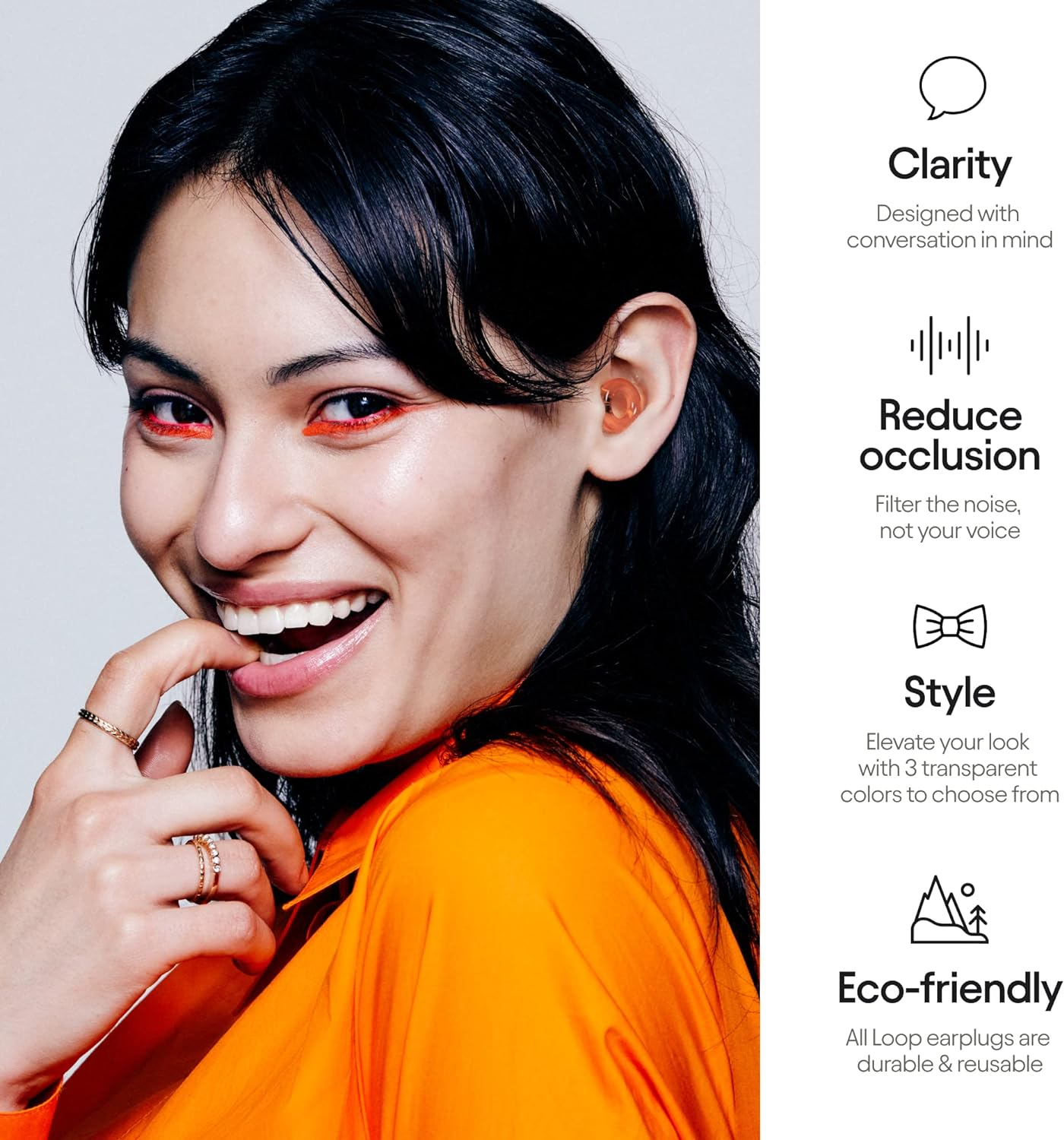 Loop Engage Solstice Earplugs for Conversation &ndash; Low-Level Noise Reduction with Clear Speech &ndash; Social Gatherings, Noise Sensitivity & Parenting &ndash; 8 Ear Tips in XS/S/M/L - 16 Db Coverage - Amber - Engage Amber image number 4