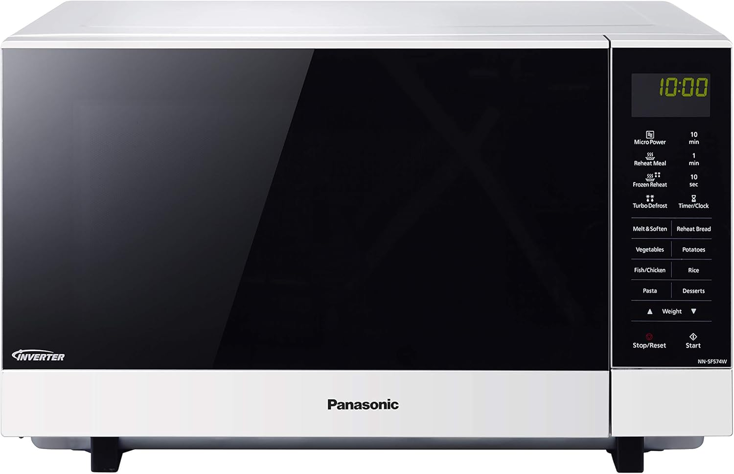 Panasonic 27L 1000W Flatbed Inverter Microwave Oven, White (NN-SF564WQPQ) image number 1