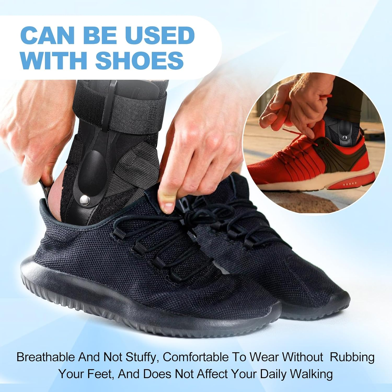 Ankle Brace for Basketball Soccer Sports,Ankle Support Brace with Open Heel for Ligament Injuries and Soft Tissue Treatment,Breathable Ankle Compression Sleeve (XL) image number 6