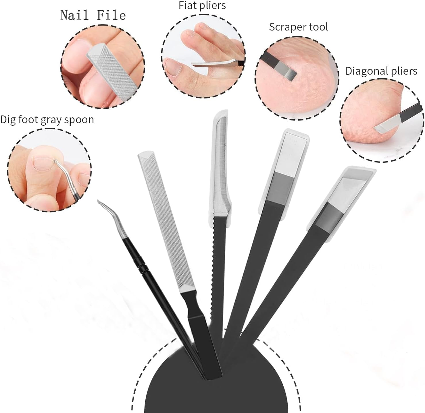10-Piece Nail Clipper Set-Heavy Duty for Thick/Ingrown Nails,304 Stainless Steel,Ergonomic Handle,Pu Storage Case - Family &Travel Use image number 3