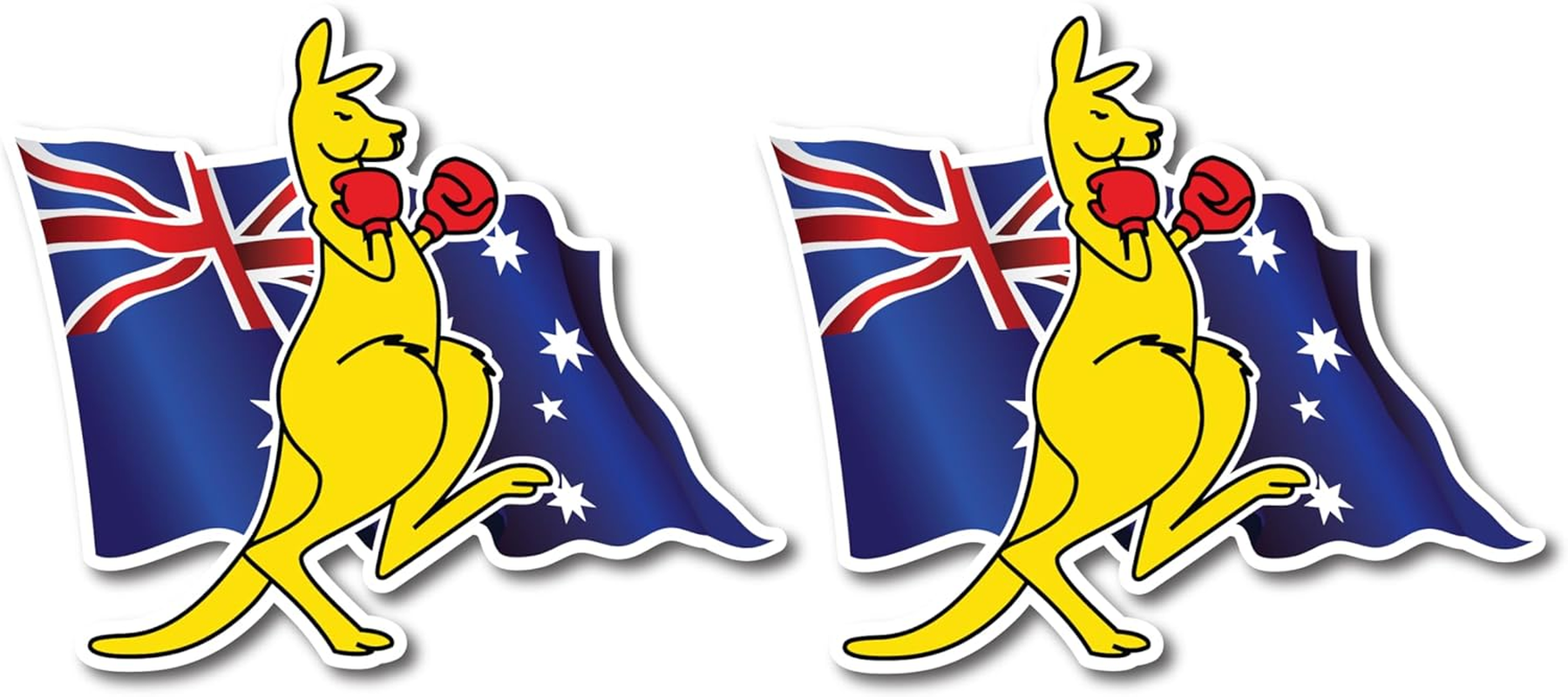 Australia Day Car Decals &ndash; 2 Pack, Large 20X17Cm Vinyl Stickers with Boxing Kangaroo & Flag Design, Weatherproof, Bubble-Free Application, Proudly Australian Made image number 5
