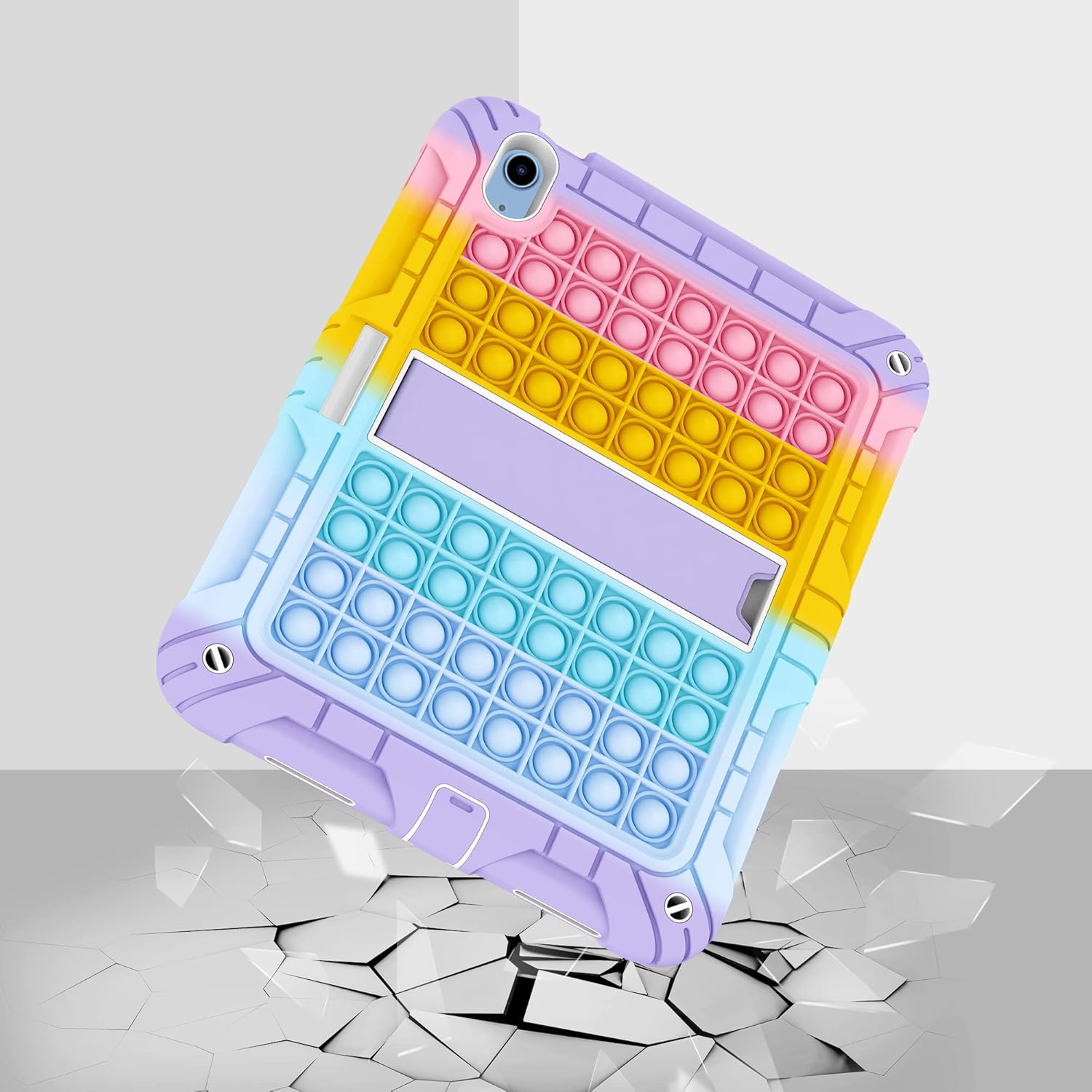 Herize Ipad 10/11Th(A16) Generation 10.9 Inch Case Cover 2022/2025 with Pencil Holder&Shoulder Strap, Ipad 10Th Gen A2757/A2777 Heavy Duty Shockproof Protective Case with Kickstand for Kids Girls Boys - Purple image number 4