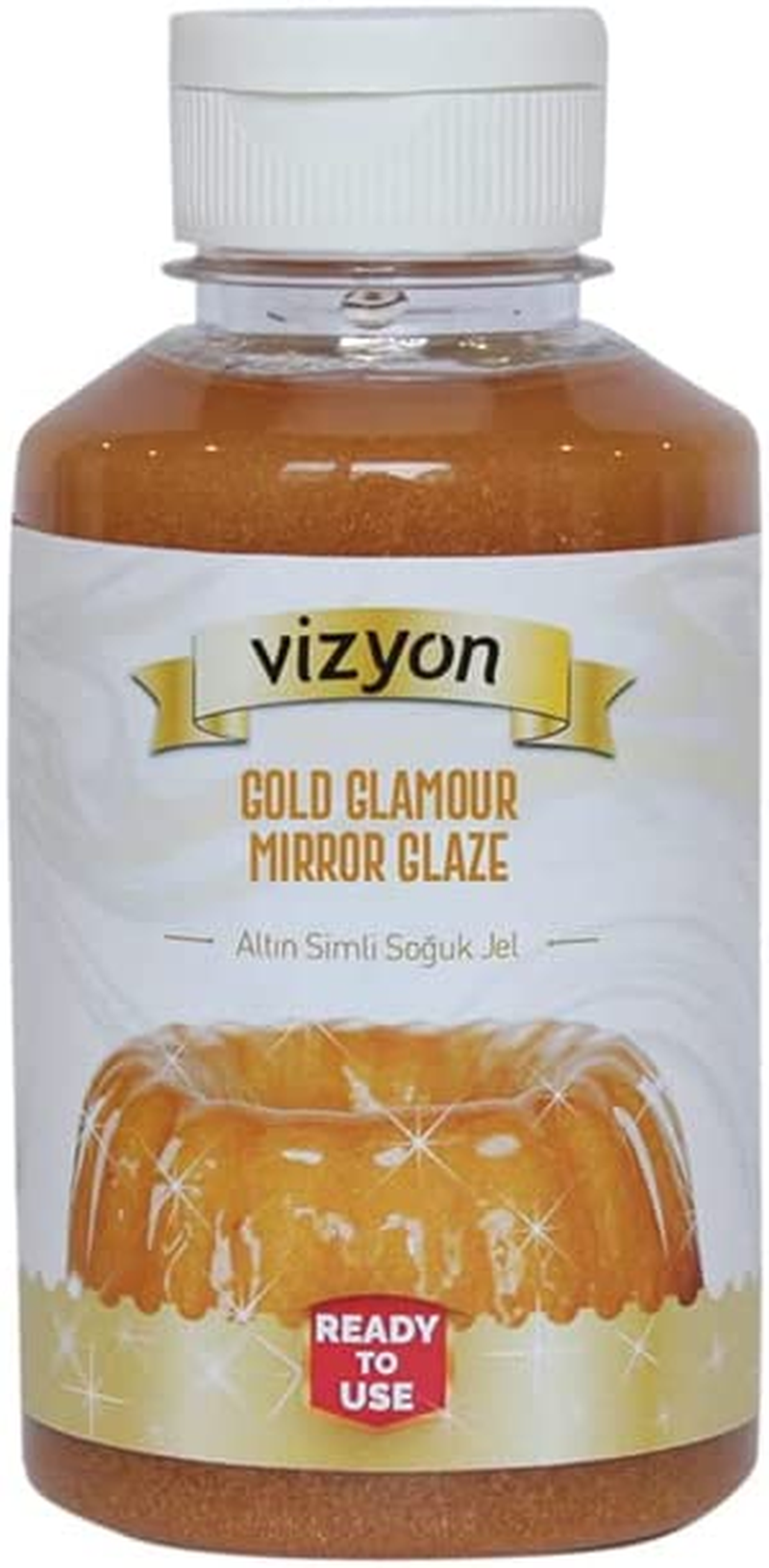 Vizyon Ready to Use Glamour Mirror Glaze 500 G, Raspberry image number 2