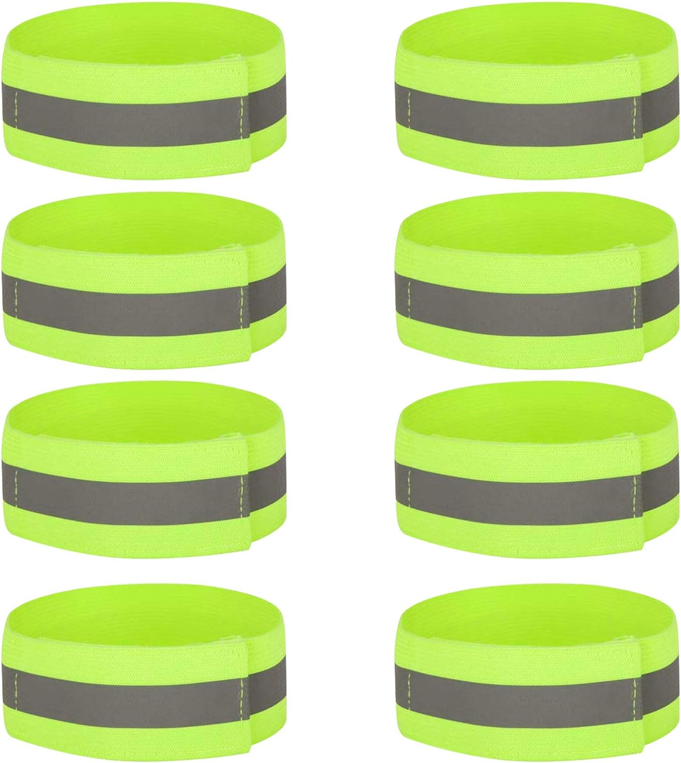 4PCS High Visibility Armbands, Elasticated Ankle Bands Hi Vis Reflective Running Armbands Wristbands Slap Armbands Reflector Strips Safety Bands for Running Walking Cycling Jogging Nigh Outdoor Safety - 4Pcs image number 4