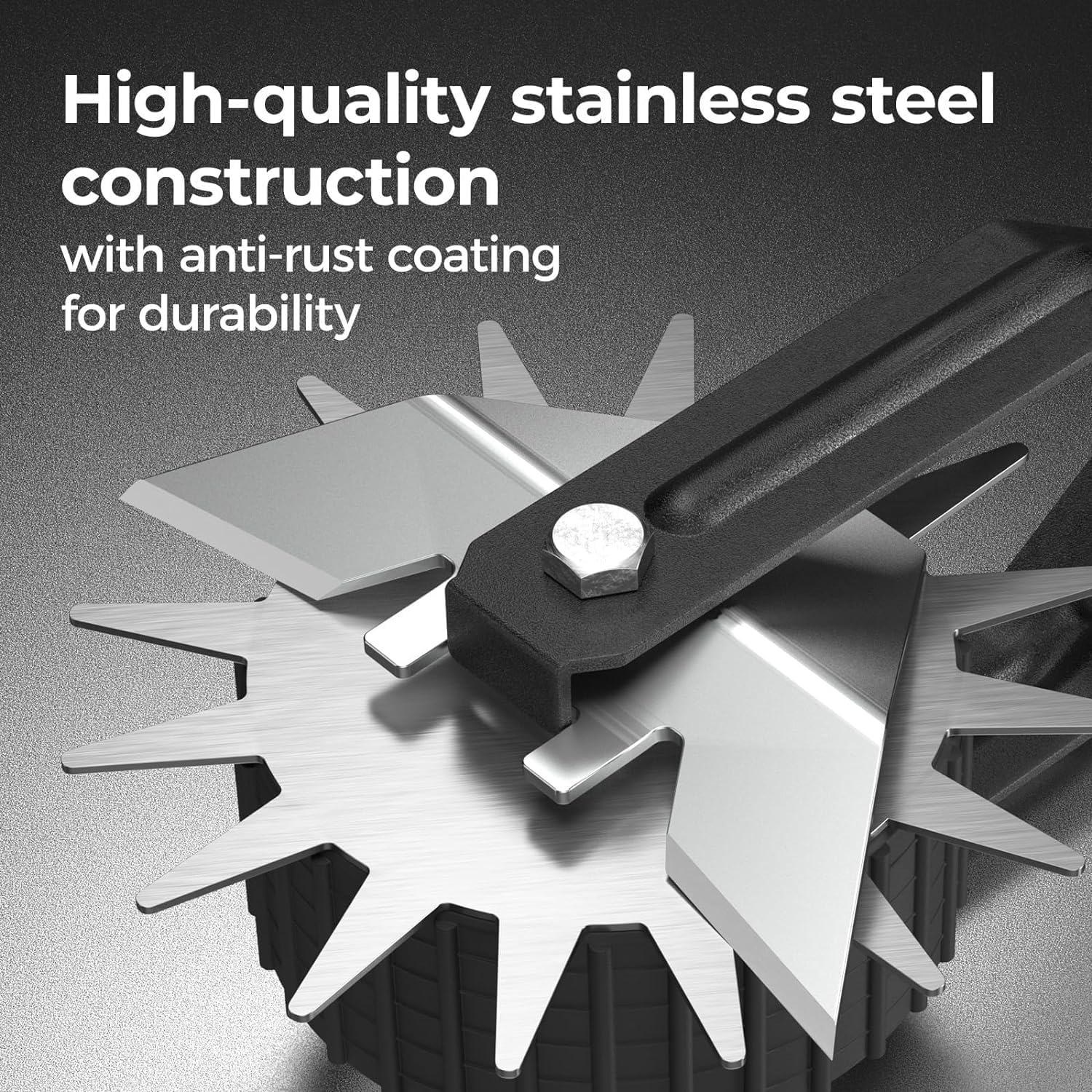 Sidewalk Manual Lawn Edger, Wheel Rotary Edger, Rotary Shear, Strong 4 Sections Stainless Steel Handle with Cushion Grip, 67.3-Inch/170Cm image number 5