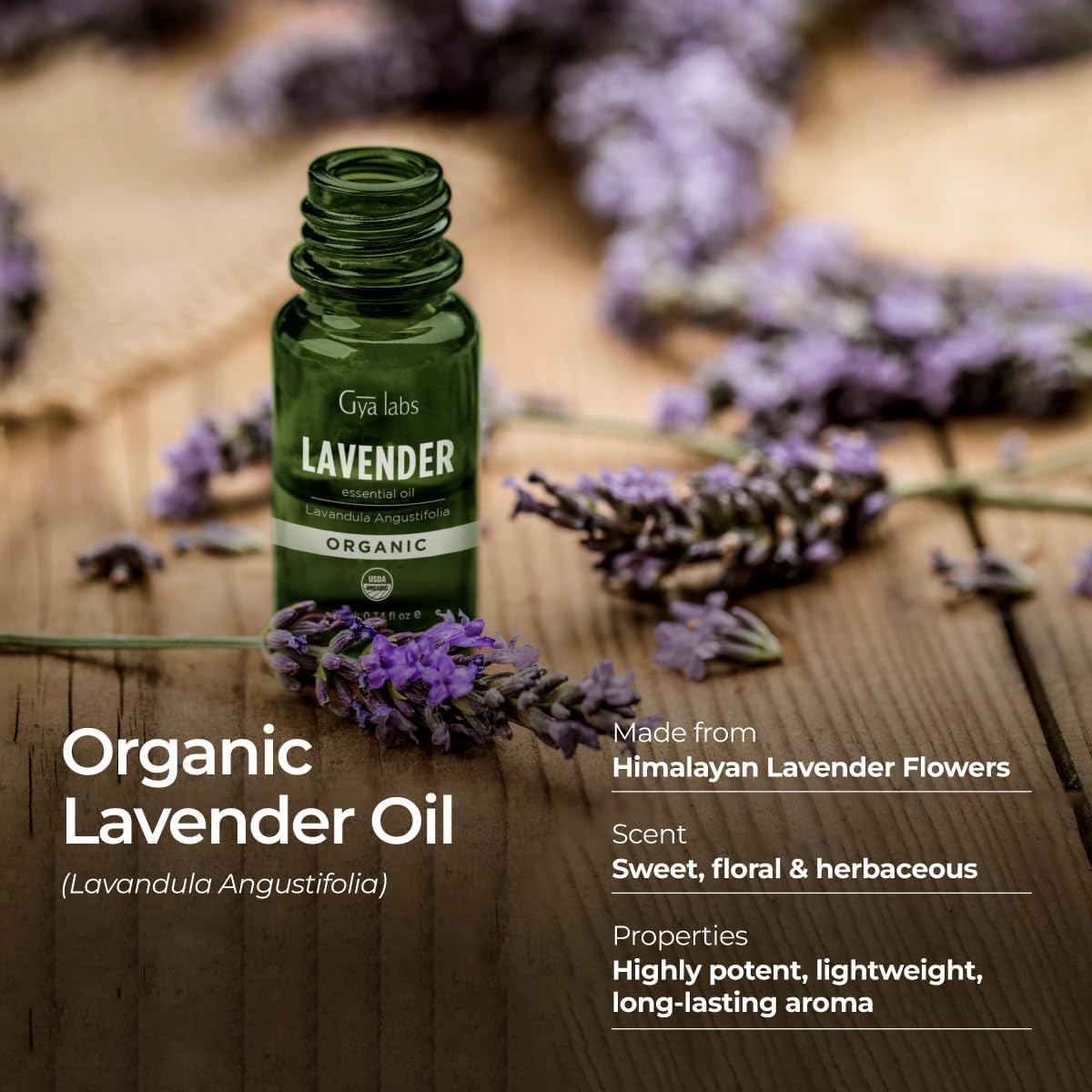 Gya Labs Organic Lavender Essential Oil for Diffuser & Skin - Organic Lavender Oil for Aromatherapy & Feelings of Relaxation - Lavender Oil Organic for Hair (10Ml) image number 5
