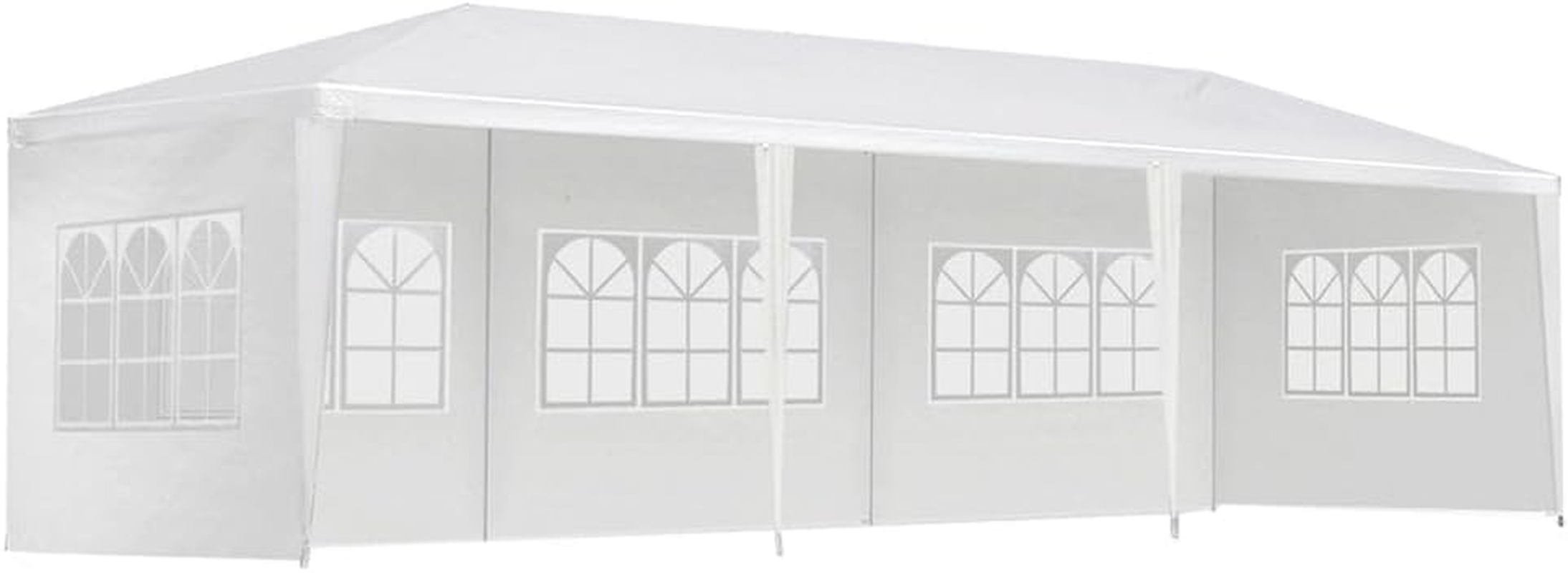Instahut 3X9M Outdoor Gazebo Party Tent, White Steel Frame with 5 Removable Windows, UV & Water Resistant image number 2