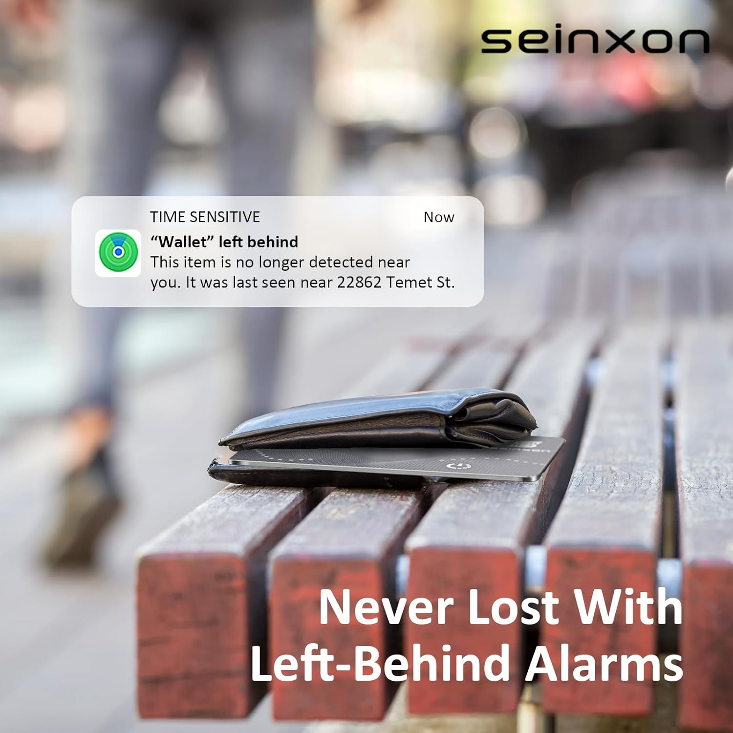 SEINXON Wallet Finder RFID Blocking Card IP68 Item Tracker with Recharge Clip Works with Apple Find My APP & Network (Ios Only), Grey image number 5