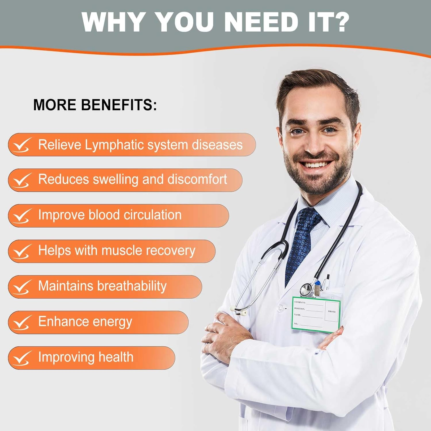 Plus Size Compression Socks: Wide Calf Compression Stockings for Men Women - up to 7X Large 20-30 Mmhg Compression Hose for Pregnancy Travel Running Nurses image number 4