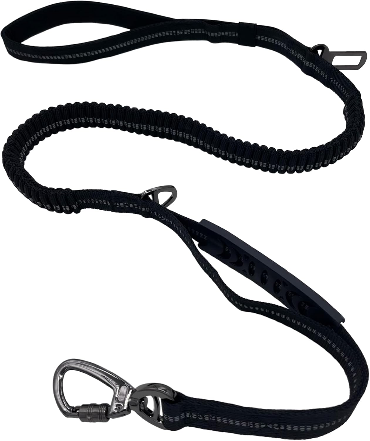 Bungee Dog Leash for Walking - 4-6FT Heavy Duty Dog Leash with Highly Reflective Threads and Buffer, with Car Seat Belt Buckle and Adjustable for Medium and Large Dogs（Orange）