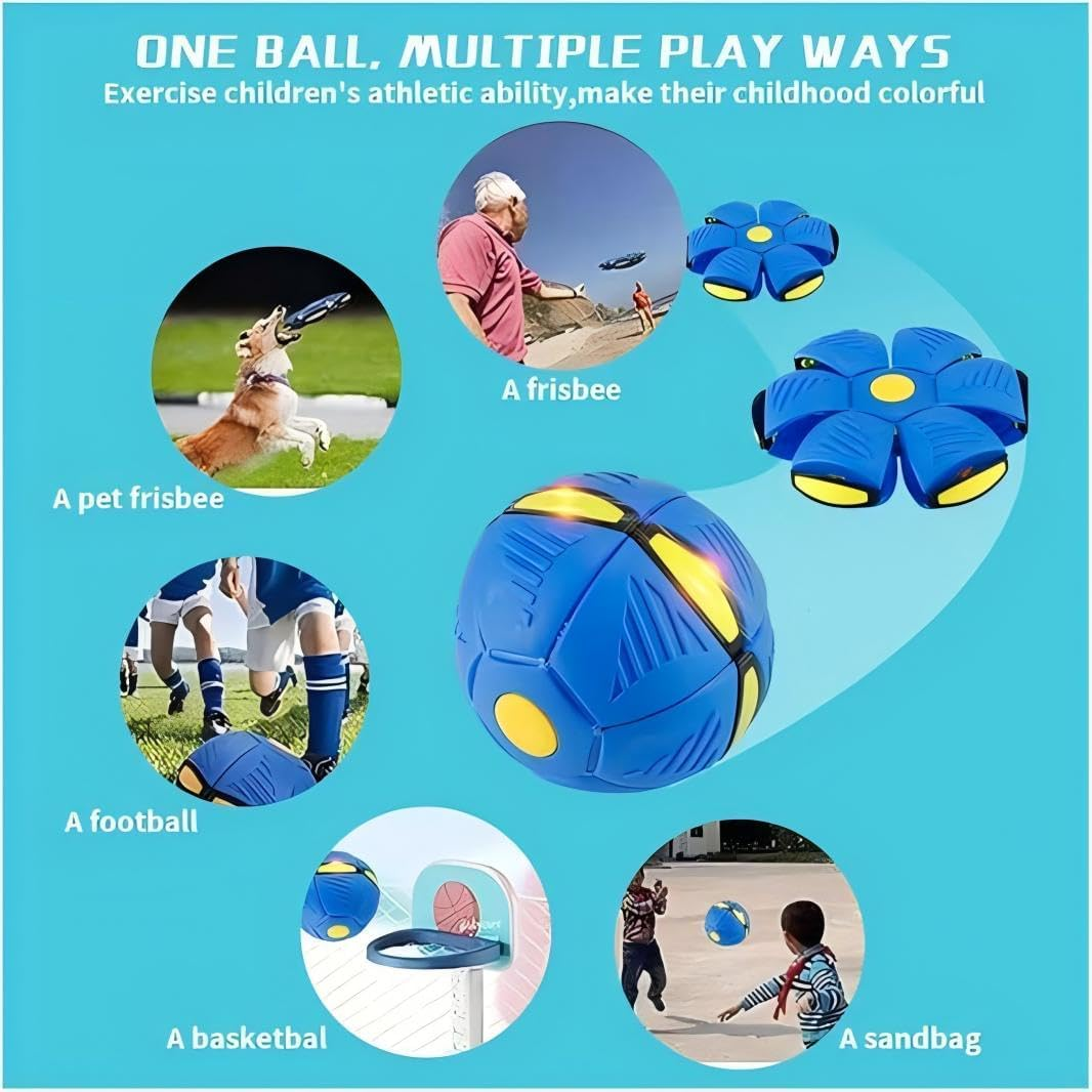 Flying Saucer Ball for Dogs - Creative Decompression Magic Stomp Interactive Pet Toy for Small Medium Dogs Outdoor image number 3