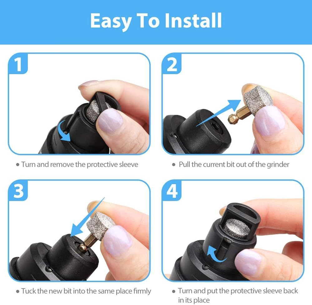 Pet Nail Grinder for Dogs and Cats, Super Quiet and Low Vibration Electric Cats Dog Nail Grinder, Interchangeable Grinding Head, Suitable for Pets of Different Nail Sizes image number 1