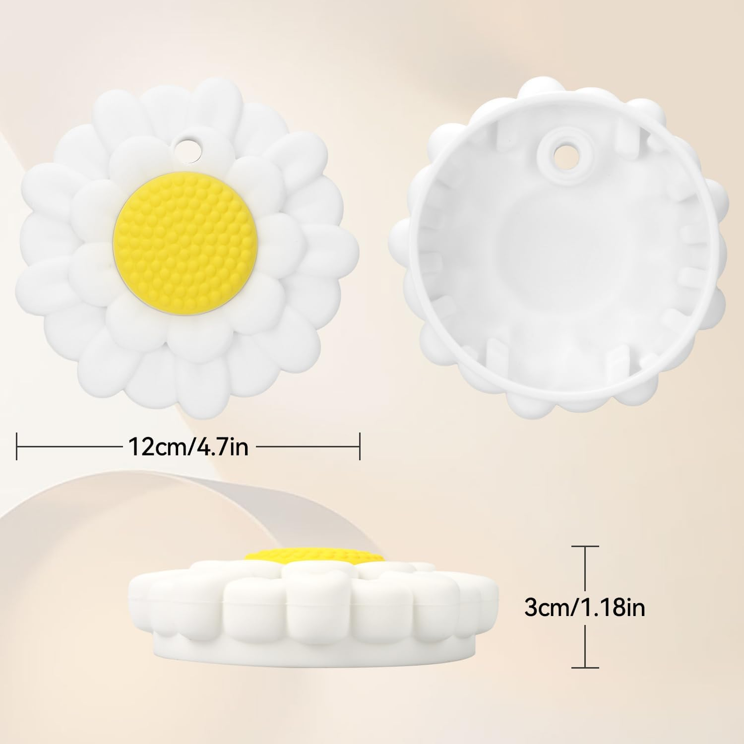 Dustproof Lid for Stanley 40Oz Tumbler with Handle - Flower Silicone Dust Cover, Anti-Scratch Accessory (White) image number 1