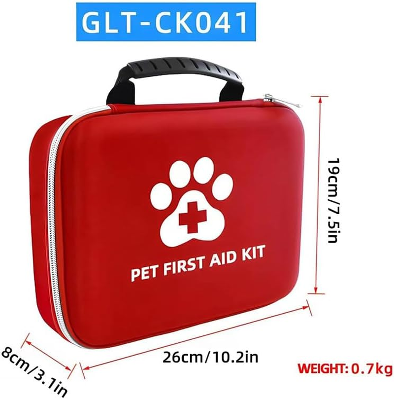 AIMALL Comprehensive Pet First Aid Kit, Cat and Dog Emergency Wound Treatment Pack, 101-Piece Set, Durable EVA and Oxford Fabric Case, Red image number 5