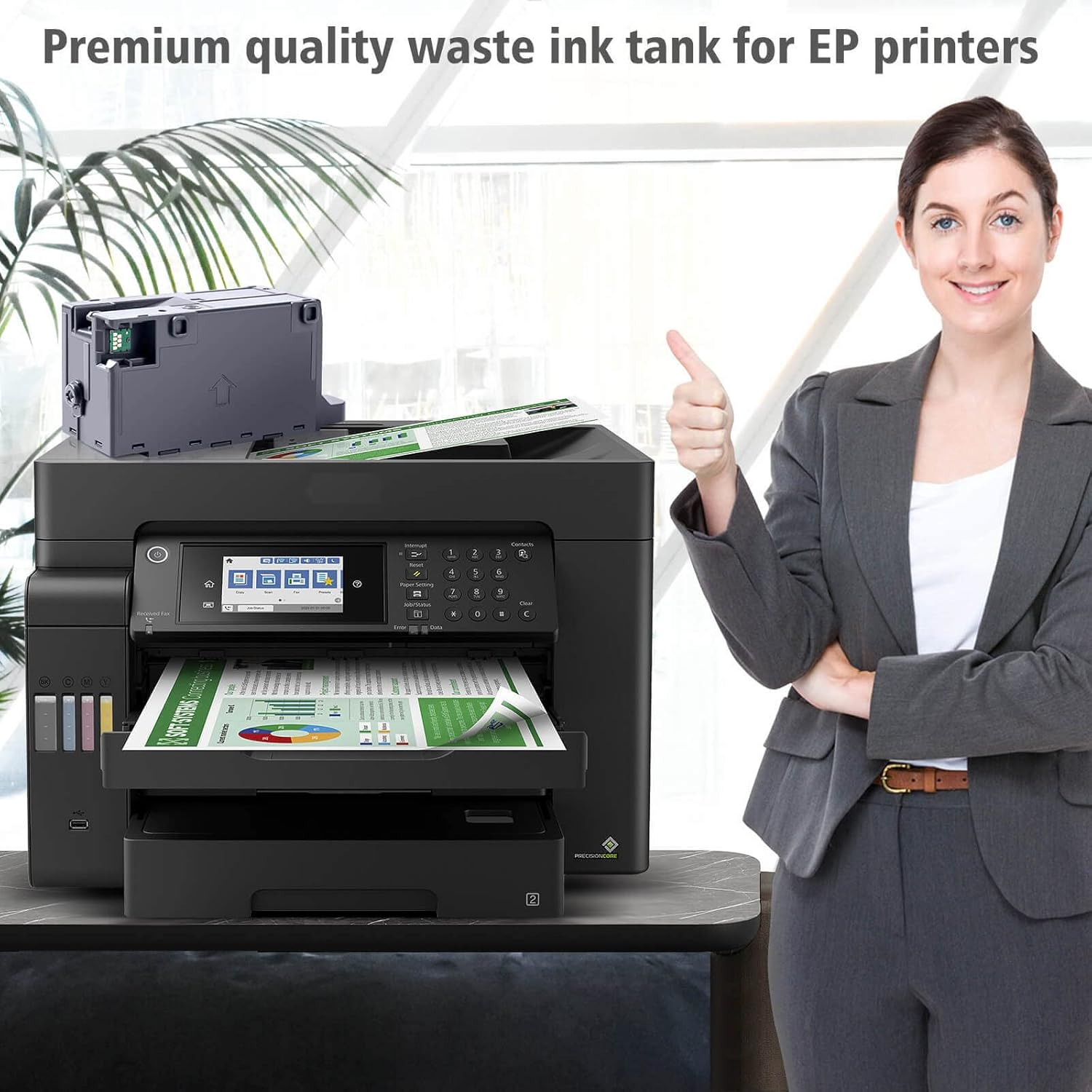 Spaceink C9345 Ink Maintenance Box Tank for ET-8550 ET-16600 ET-5850 ET-5800 ET-16650 ET-8500 WF-7840 WF-7820 ET-5880 WF-7310 ST-C8000 ST-C8090 Printer (PXMB9/C12C934591 Waste image number 1