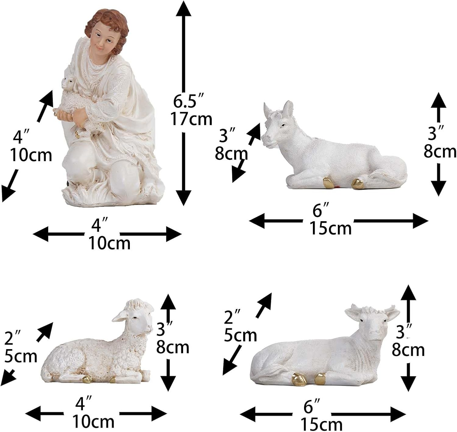 Zayton Nativity Set Christmas Indoor 11 Pcs 12.5 Inch Scene Statue Figurines Jesus Manger Crib Ornament Church Xmas Home Catholic Religious Decoration image number 2