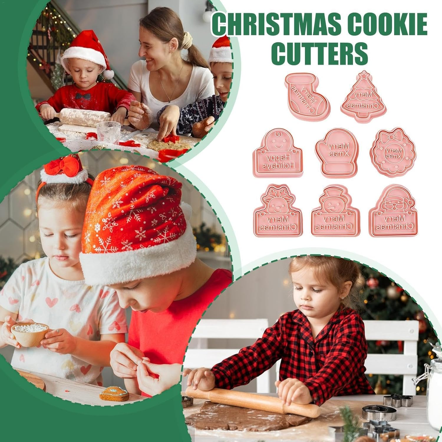 Christmas Themed Cookie Cutters - 8X Christmas Cookie Decorating Supplies,Winter Holiday Christmas Cookie Cutter, Cookie Cutters Shapes, Christmas Cookie Decorating Supplies for Cake image number 4