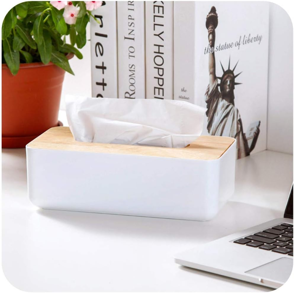 Wood Tissue Box Cover Gloves Box Holder Wooden Rectangular Tissue Box Holder for Storage on Bathroom Vanity, Countertop, Bedroom Dresser (Large(10.2 X 5.1 X 4.5)) image number 3