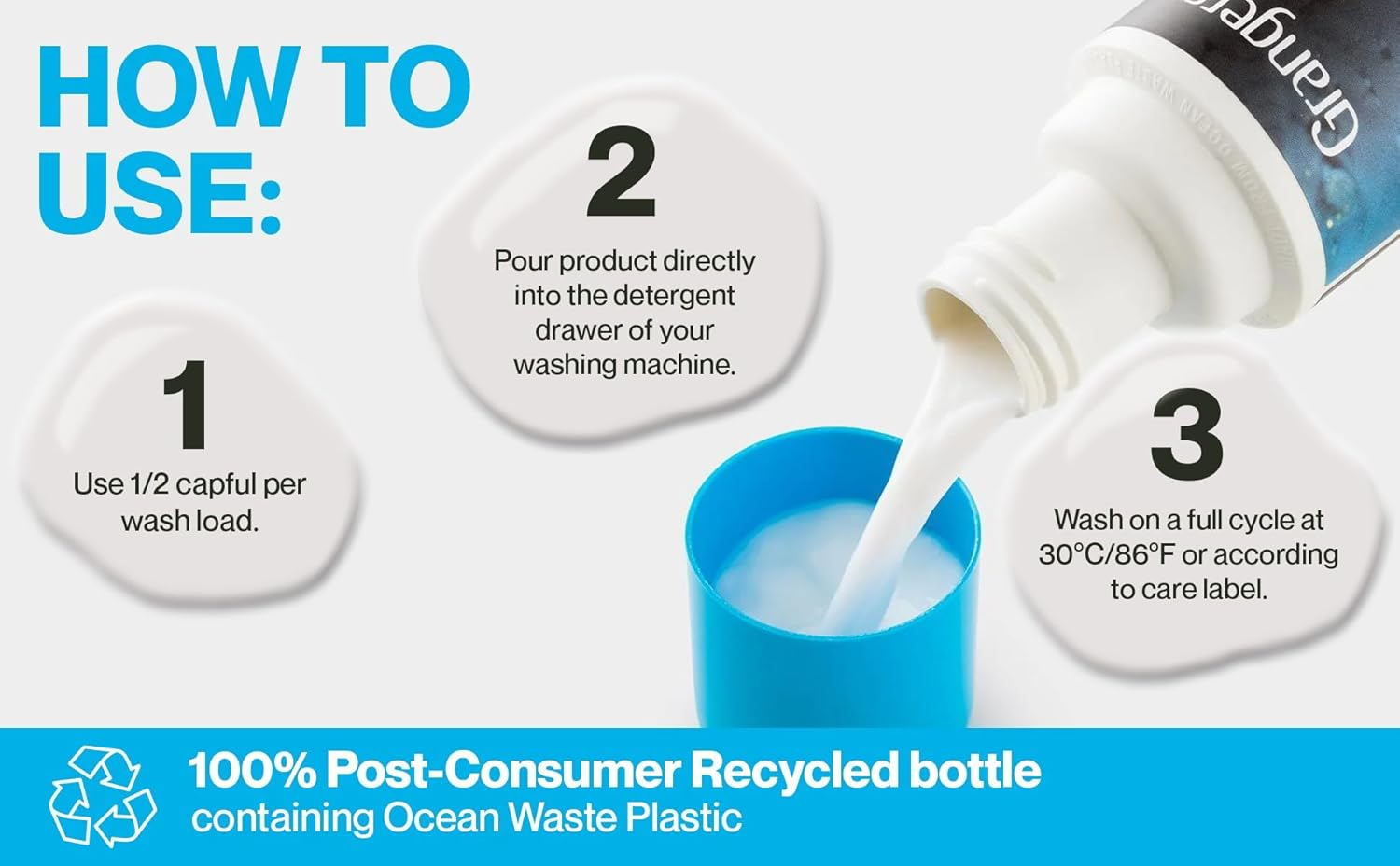 Grangers Wash and Repel down Care Kit, White/Blue, 300 Ml image number 2