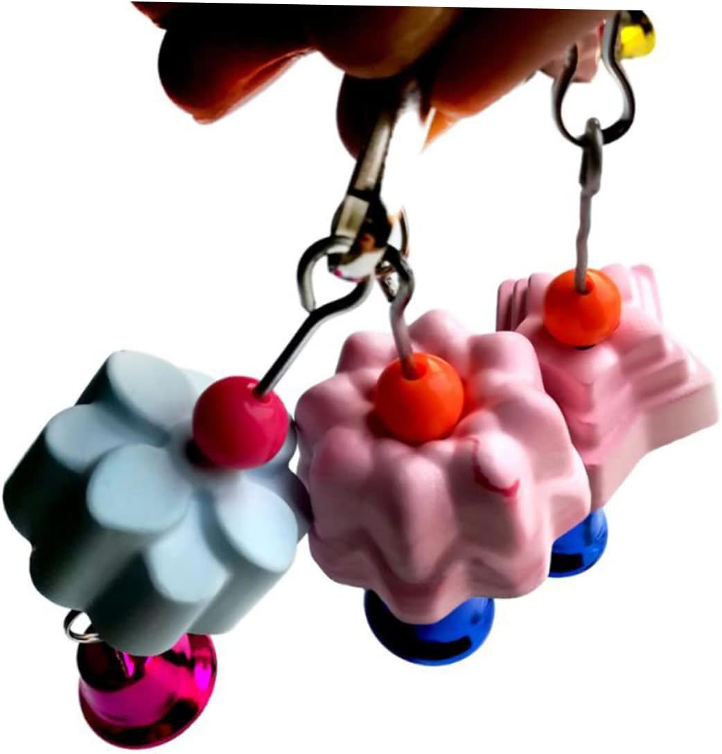 10Pcs Parrot Chewing Stone Bird Toy Cage Hanging Bell Calcium Molars Pendant Biting Cage Chewing Toys for Parrots and Parakeets, Random Color Mix image number 3