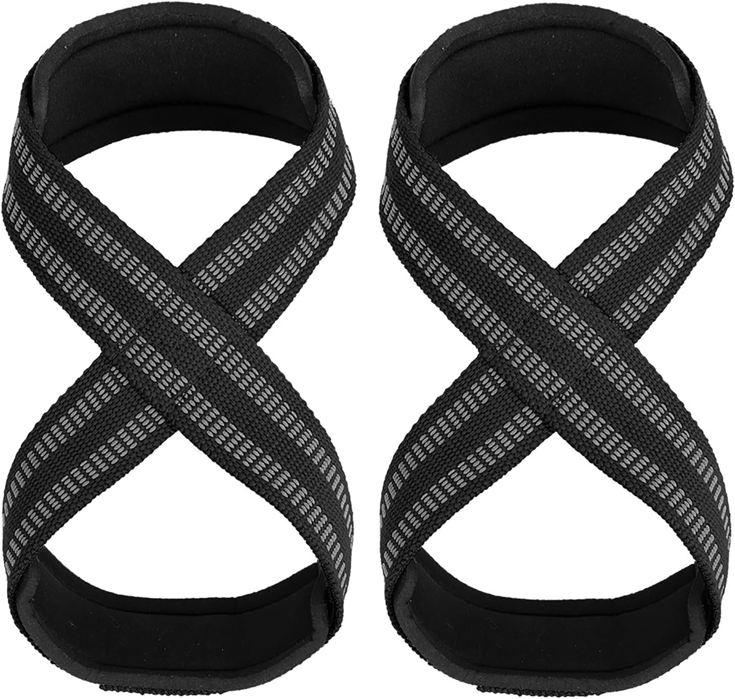Figure 8 Lifting Straps for Deadlift & Weightlifting Prevent Grip Slip Gym Wrist Belt with Cotton Ribbon Sponge Pad for Men and Women Extra Grip Fits Shrugs Weight Lifting Cross Training image number 4