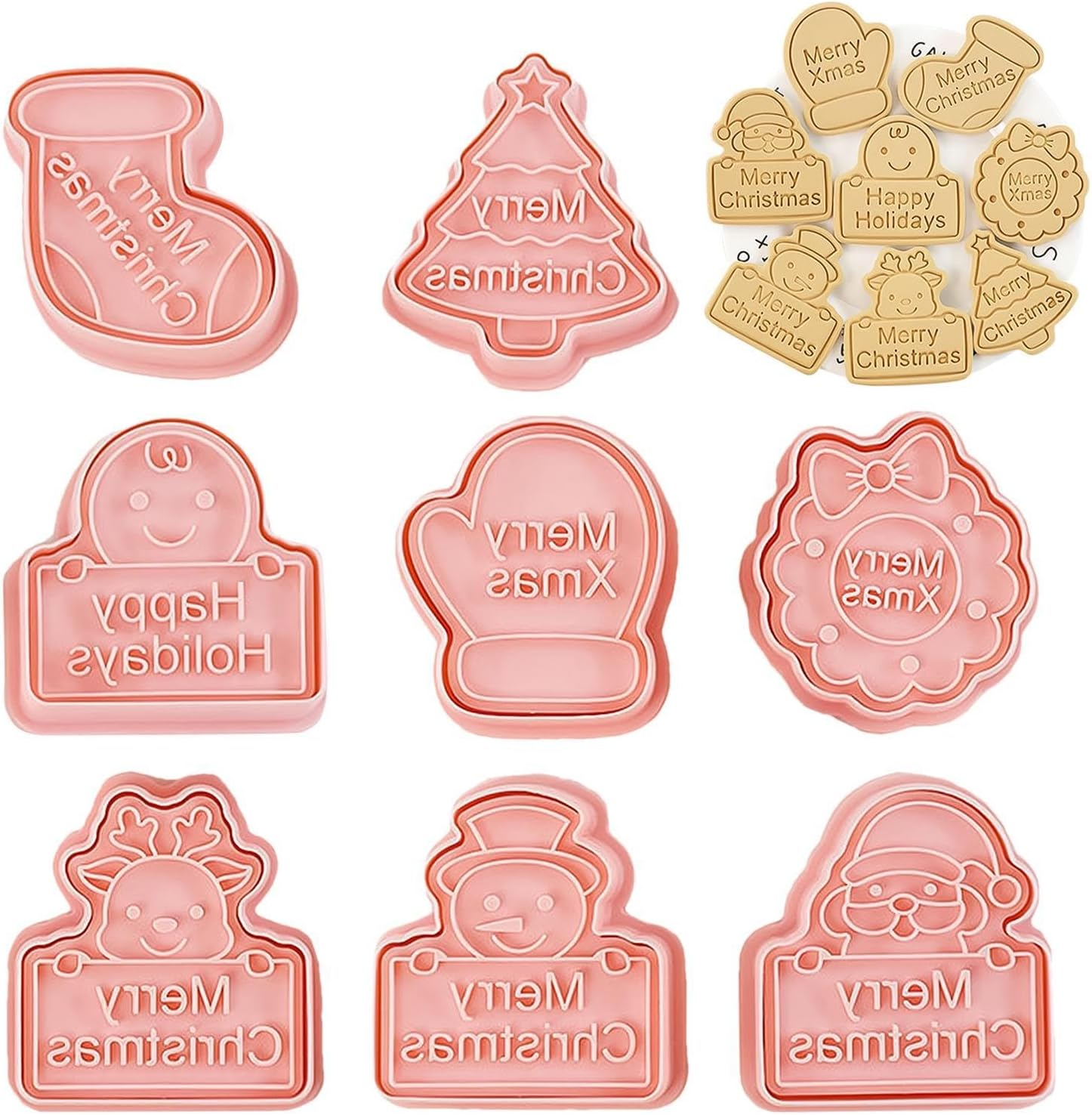 Christmas Themed Cookie Cutters - 8X Christmas Cookie Decorating Supplies,Winter Holiday Christmas Cookie Cutter, Cookie Cutters Shapes, Christmas Cookie Decorating Supplies for Cake
