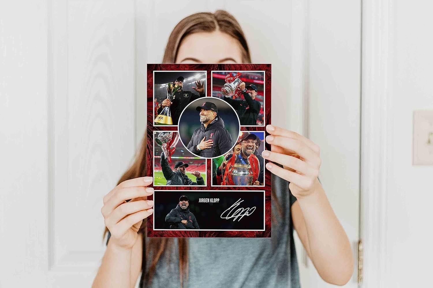 RJR PRINTS Jurgen Klopp - Liverpool Signed A4 Montage Photo Print Pre Printed Signature Autograph Football Gift image number 2