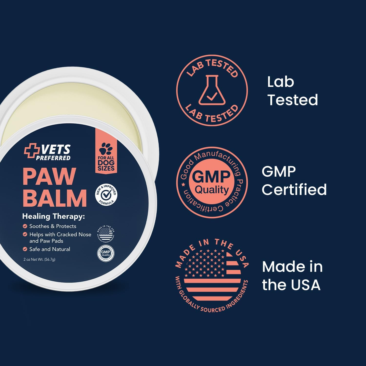 Vets Preferred Advanced Pad Protection | Veterinarian-Grade Dog Paw Balm | Heals Repairs and Moisturizes Dry Noses and Paws | Effective | Ideal for Extreme Weather Conditions image number 6