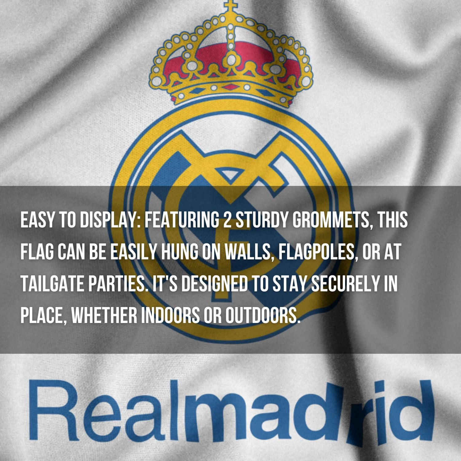 3X5 Ft Large Realmadrid Soccer Flag - Durable Polyester Football Banner with 2 Grommets - Great for Room Decor & Game Day image number 5