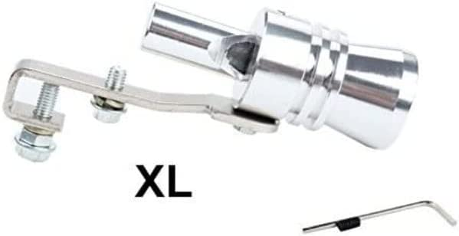 Dewhel Universal Aluminum Turbo Sound Exhaust Muffler Pipe Whistle Car Blow off Valve BOV Tip Simulator Whistler Size XL Silver image number 2