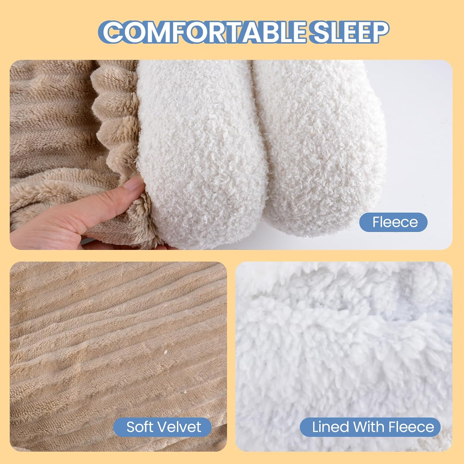 Cat Sleeping Bag for Indoor Cats Winter Cat Sleeping Bag Soft Plush Cat Cave Bag for Cats Small Dogs Comfortable Pet Snuggle Sack 360&deg; Wrap-Around image number 3