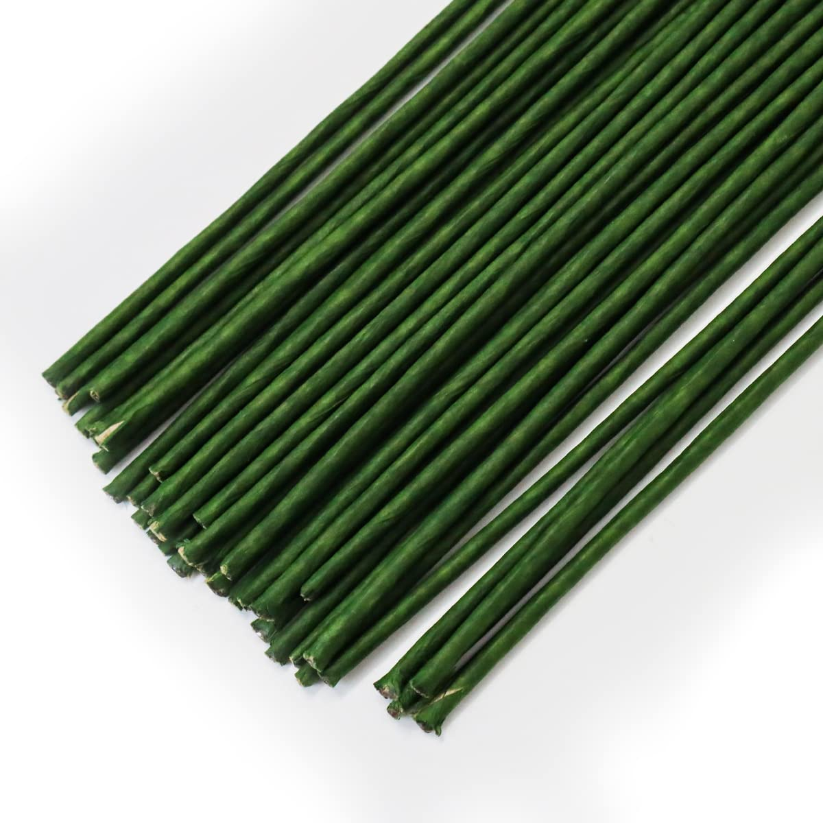 80Pcs Floral Wire, 30Cm/11.8In Length 3Mm/0.12In Diameter Stems, 18 Gauge Flower Wrapped with Paper for Artificial Flowers, Wreath, Bouquet (Green) image number 3