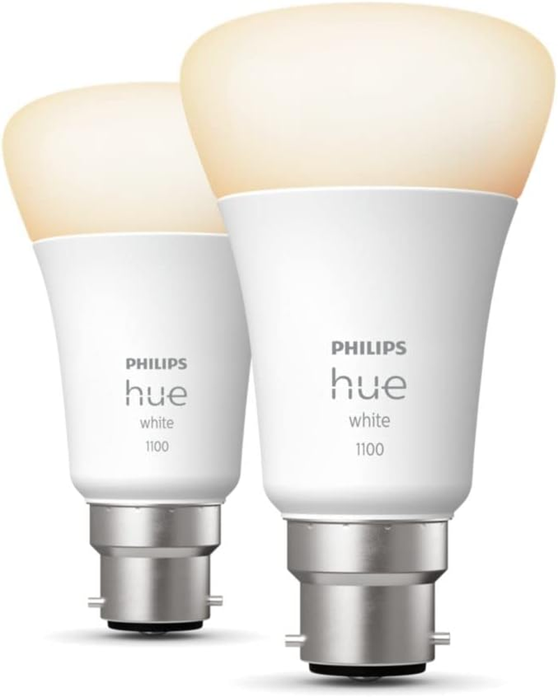 Philips Hue White Smart Bulb Twin Pack LED [E27] with Bluetooth