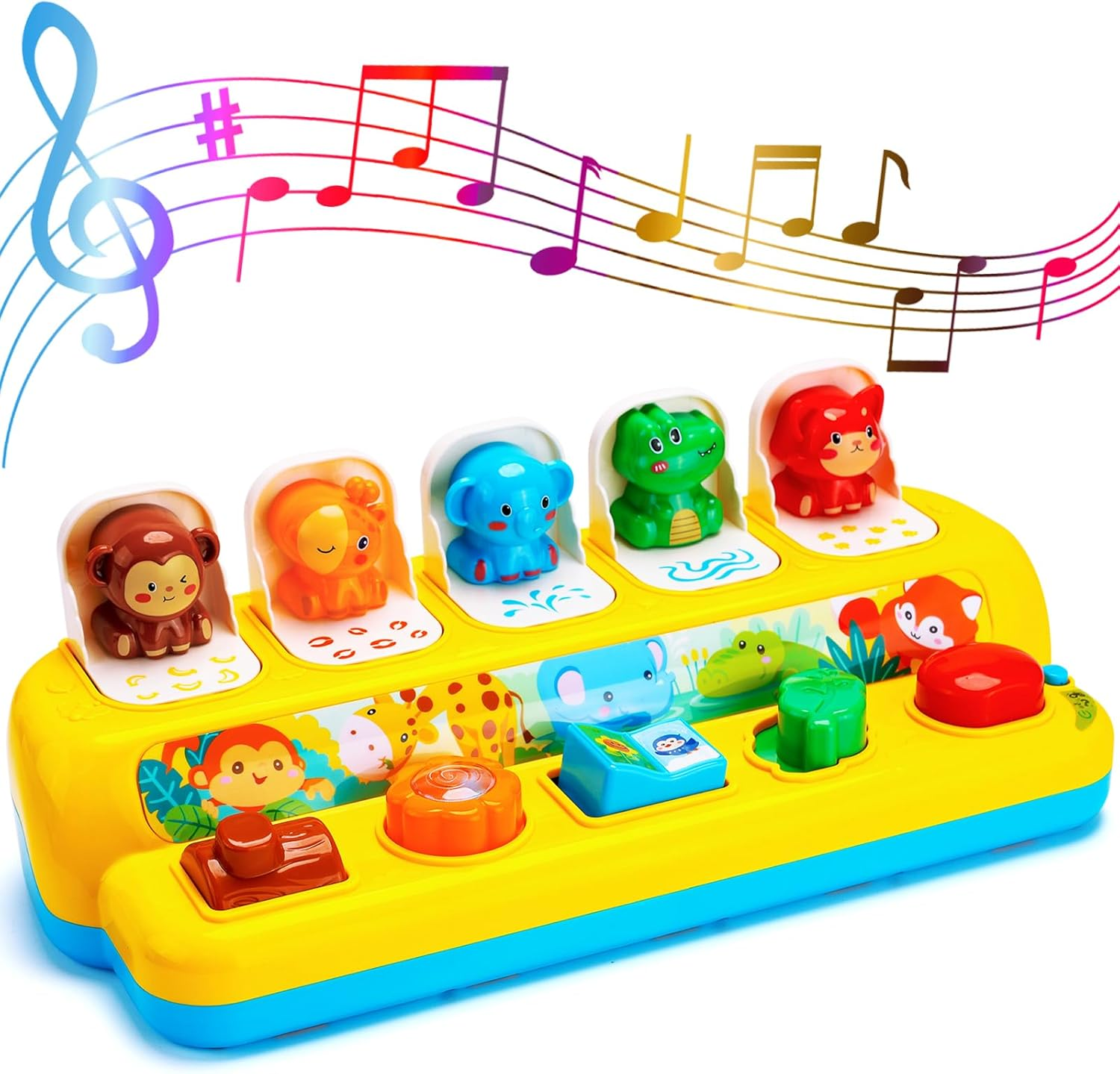 Interactive Pop up Animal Toys with Music & Light, Montessori Cause and Effect Toys for 1 Year Old Boy Girl Early Learning Musical Baby Toys 9-12-18 Months STEM Toddler Toys Age 1-2 Infant image number 5
