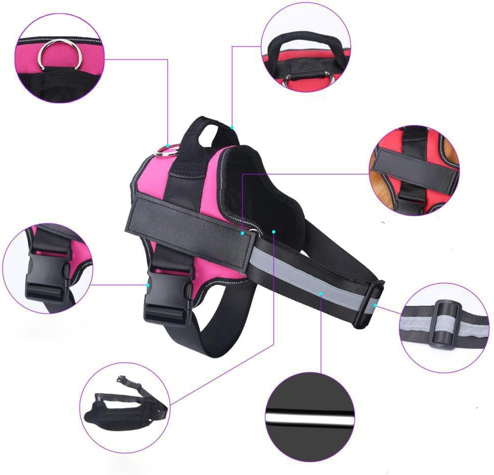 Service Dog Vest | Service Dog Harness | Reflective, Padded, No-Pull, Easy Use Buckle, & Durable (Red, X-Large)