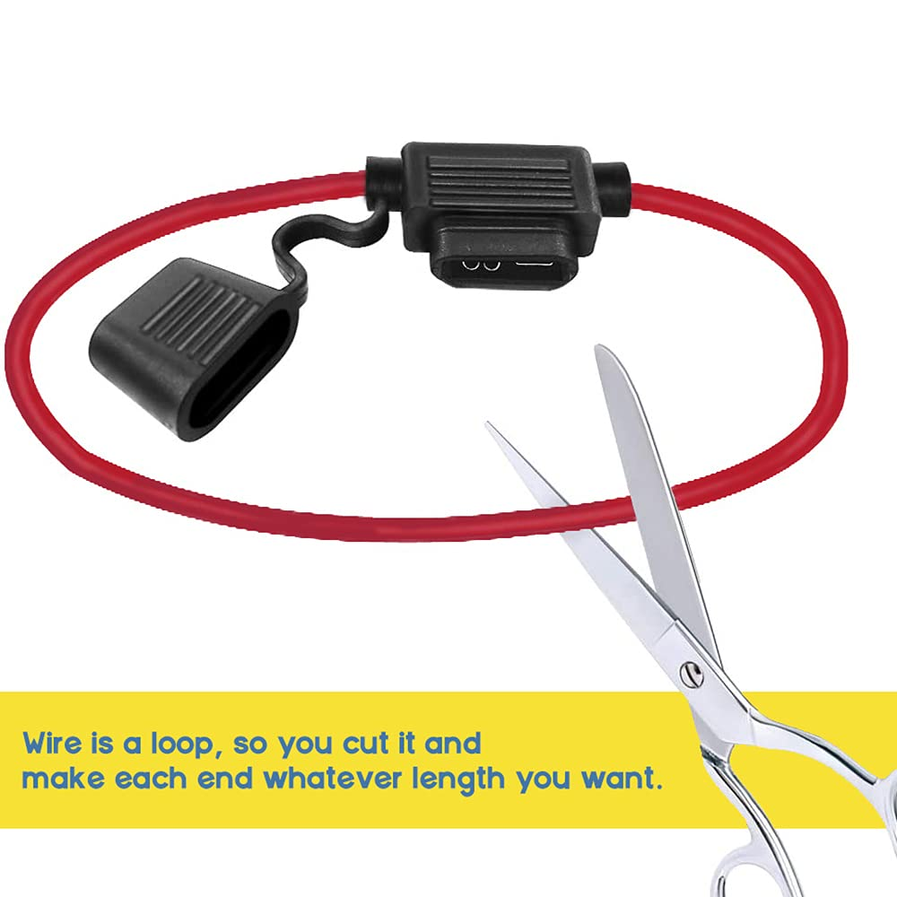 MCIGICM Inline Fuse Holder with 30A ATC Blade Fuse, 12 AWG, 5 Pack