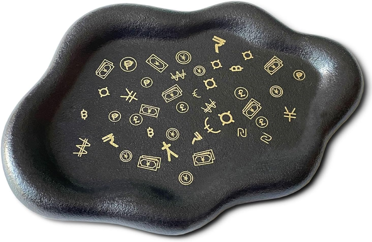 Exquisite Small Ceramic Jewelry Tray - Trinket Dish Evil Eye Decor, Gold Plate Ring Holder, Modern Boho Home Essentials, Perfume Organizer, Witchy, Aesthetic Room Decor, 5.9" X 3.5" (Pharaoh)