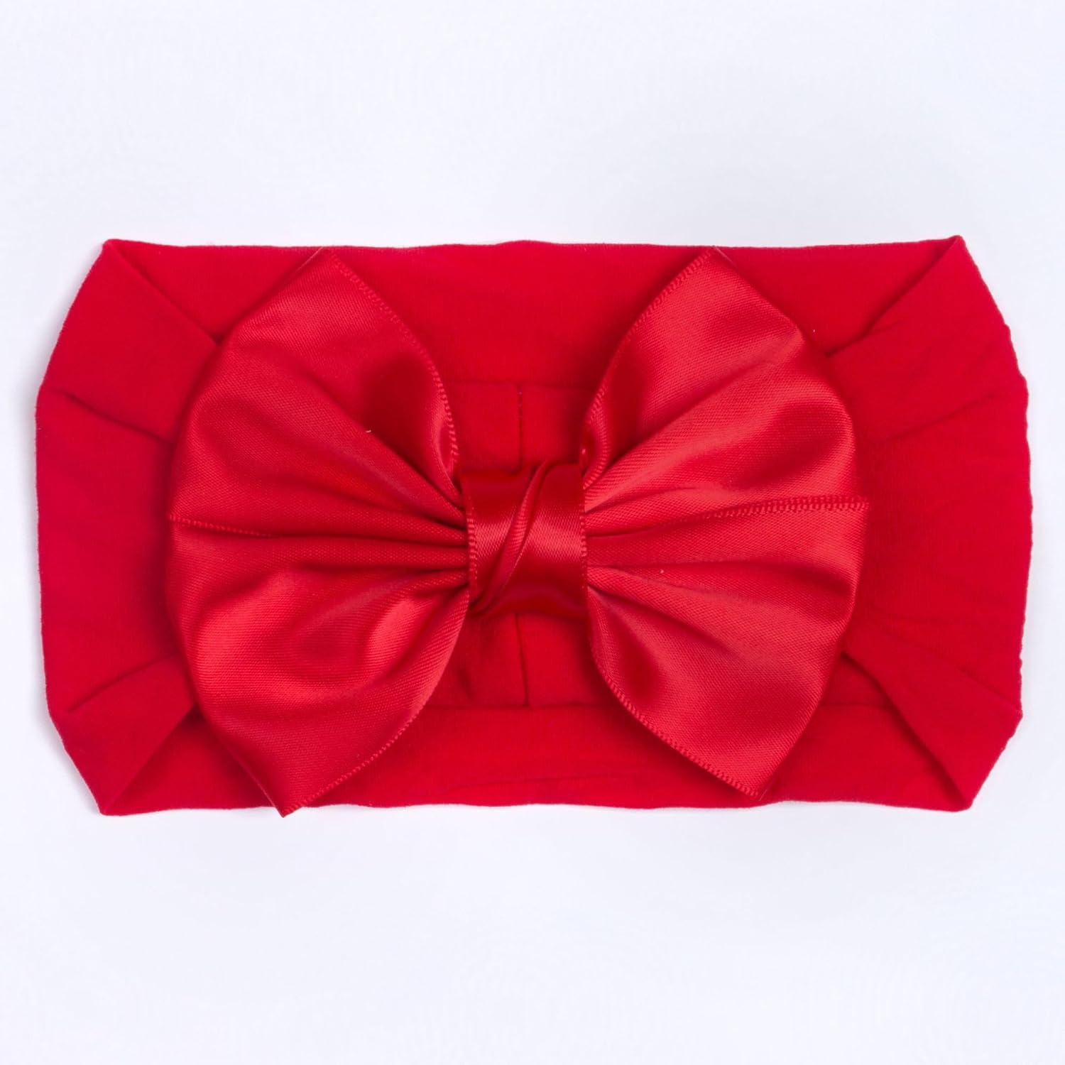 Baby Girls Bow Headband Baby Turban Elastic Headwrap for Newborn Infant Toddler Hair Accessories (Red Pink, One Size) image number 4