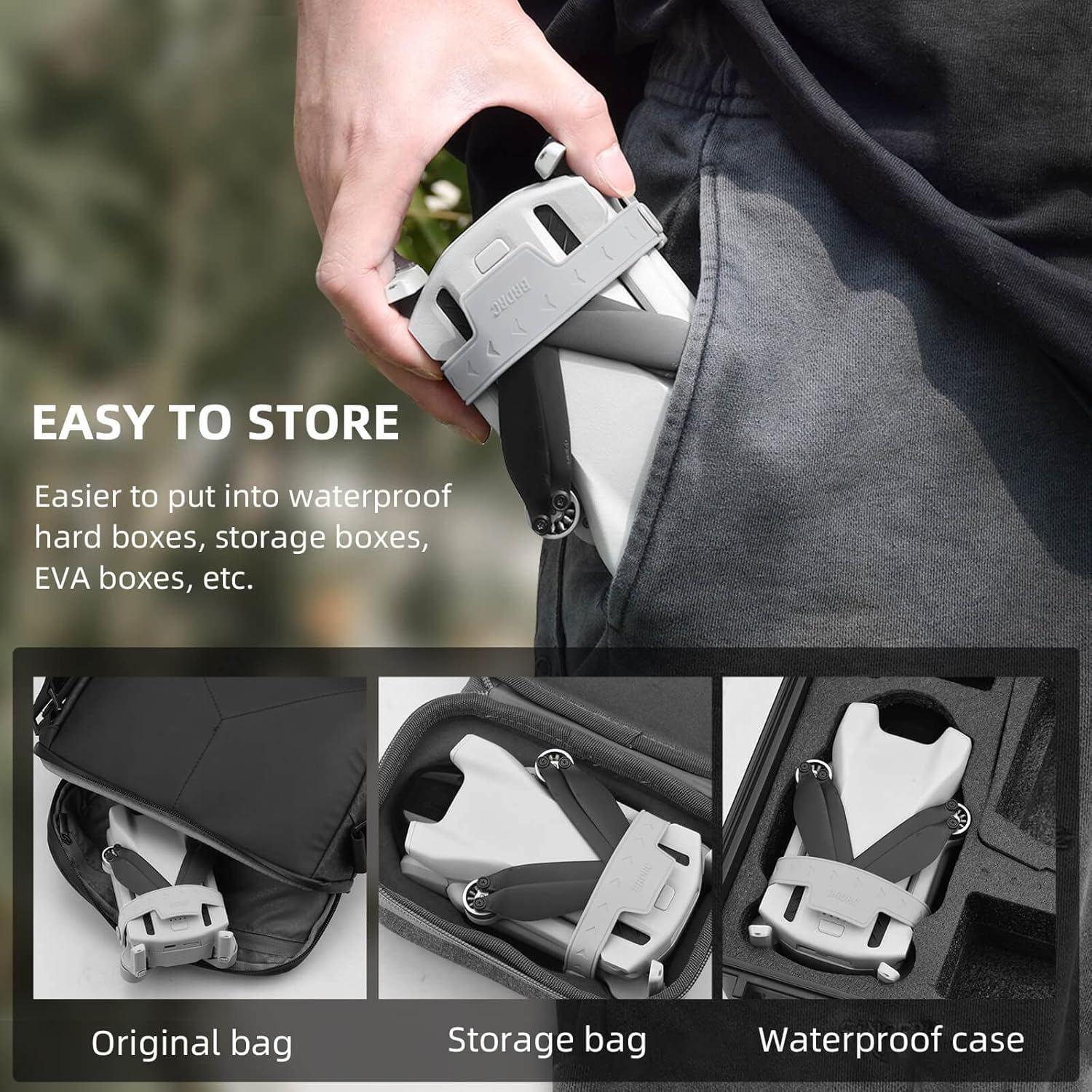 Heiyrc Mini 3 / Mini 3 Pro Propeller Holder,Prop Guard Strap Protector Stabilizer for DJI Mini 3 Series RC Drone Accessories(Grey) image number 5