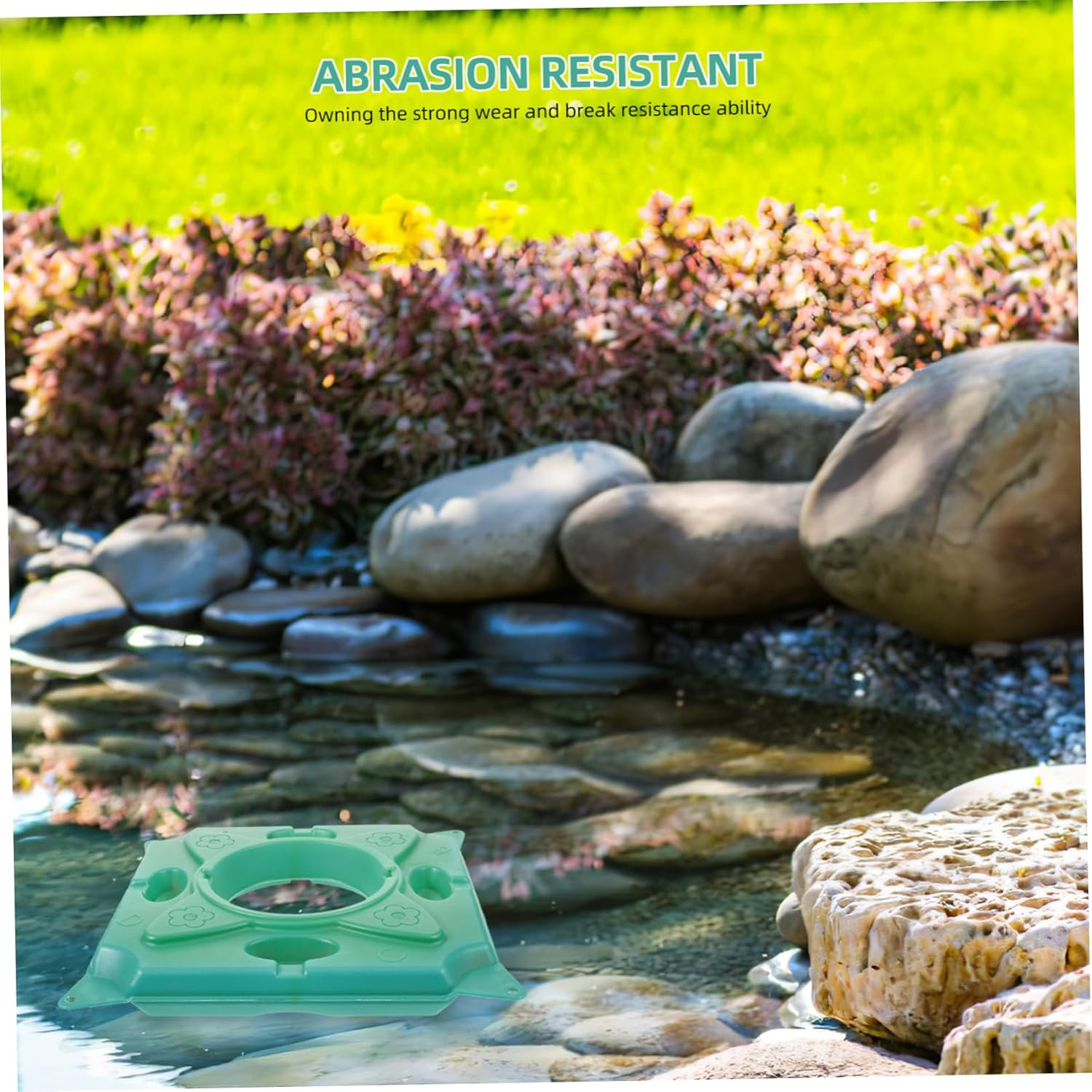 Aquatic Floating Island Pond Planter Hydroponics Floating Wetland Raft Square 33X33X5Cm for Garden Water Plants Ecosystem Landscaping