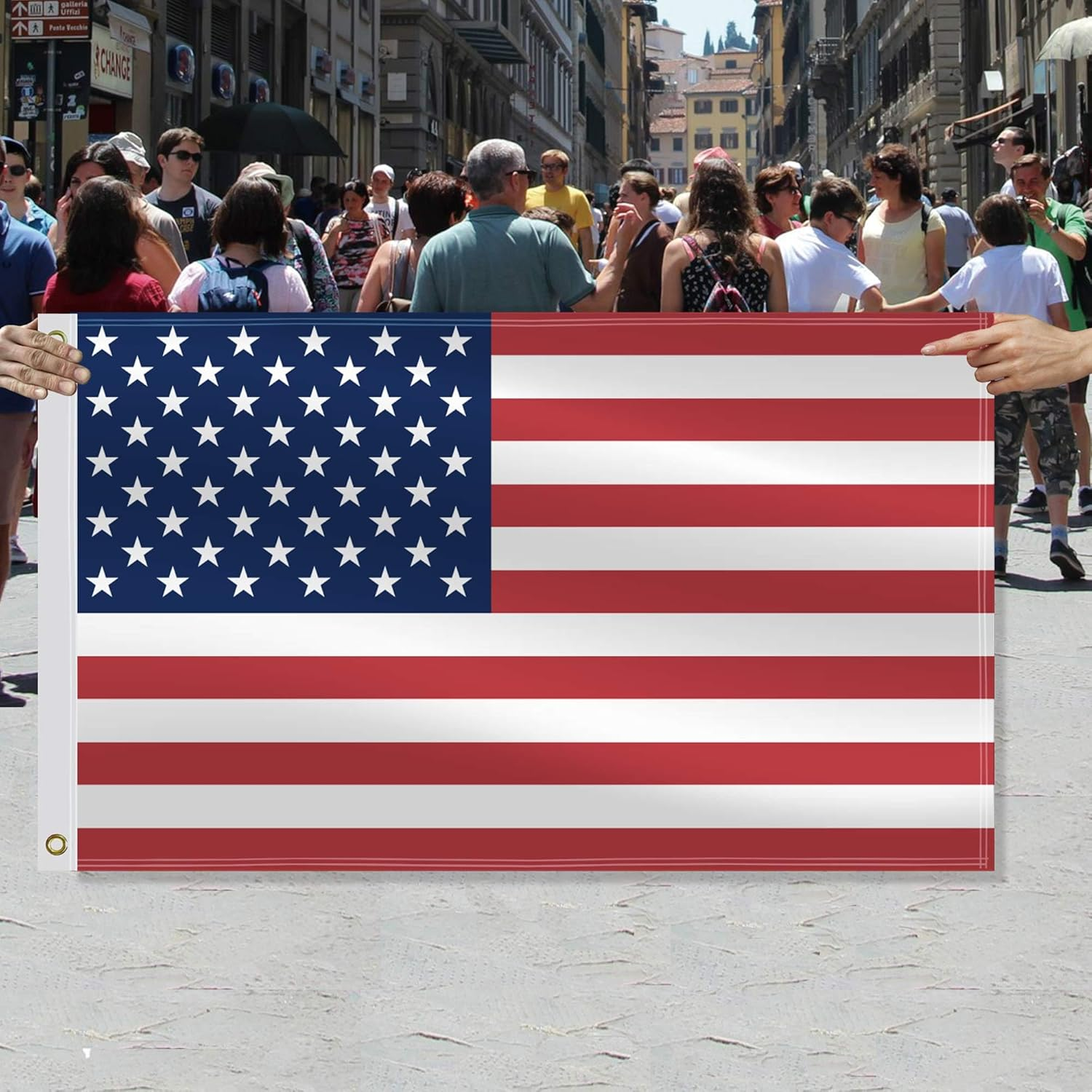 3&times;5 FT United States Flag,Large Americans National Decor,Usa US Double Side Digital Printed 75D Polyester Banner with Canvas Header Brass Grommet